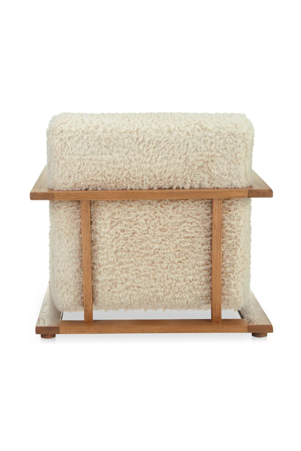 Luxury Oak Framed Lounge Chair Modern Italian Style for Villa
