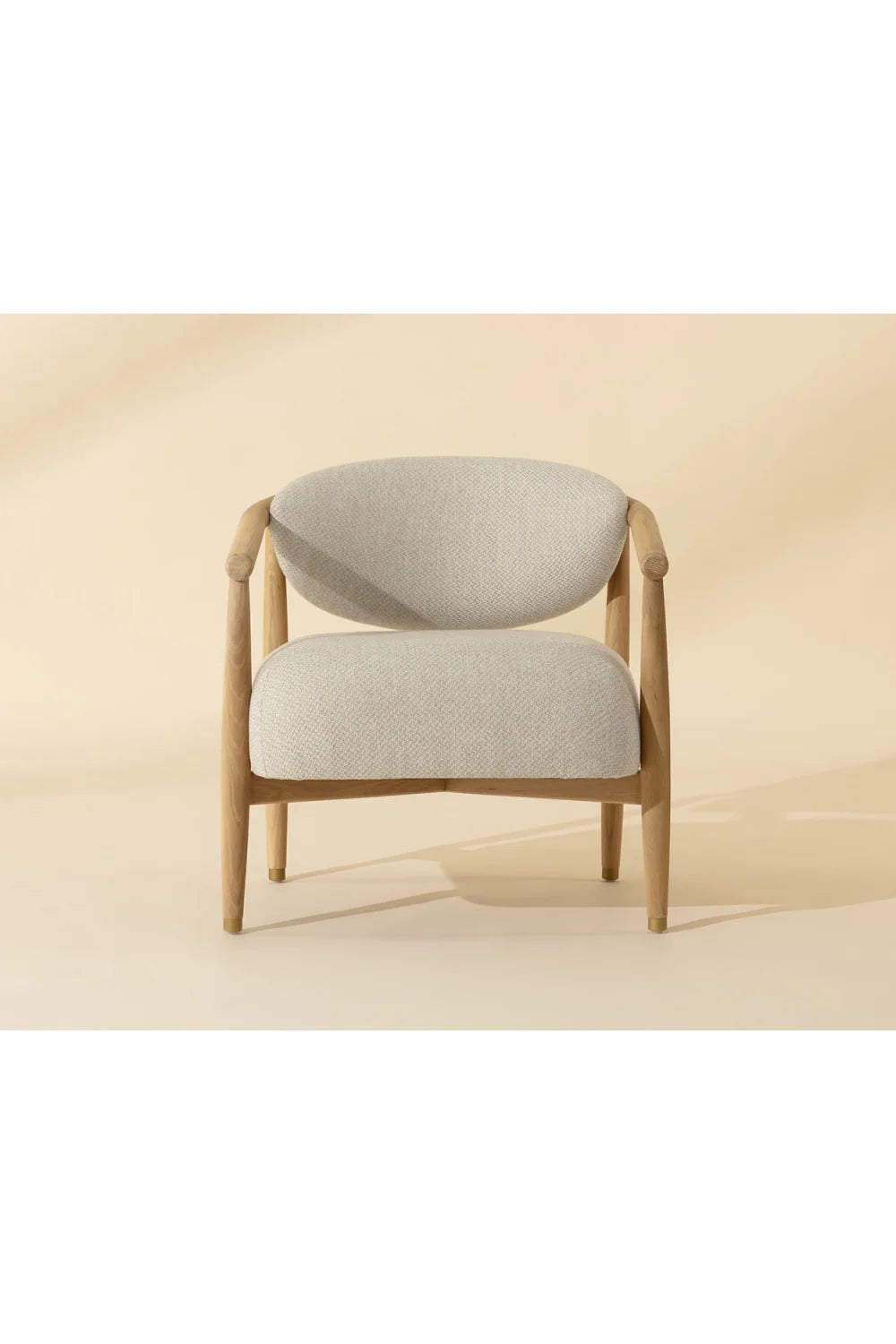 Luxury Oak Framed Lounge Chair Modern Italian Style for Villa