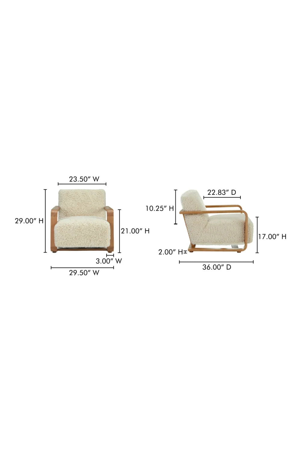 Luxury Oak Framed Lounge Chair Modern Italian Style for Villa