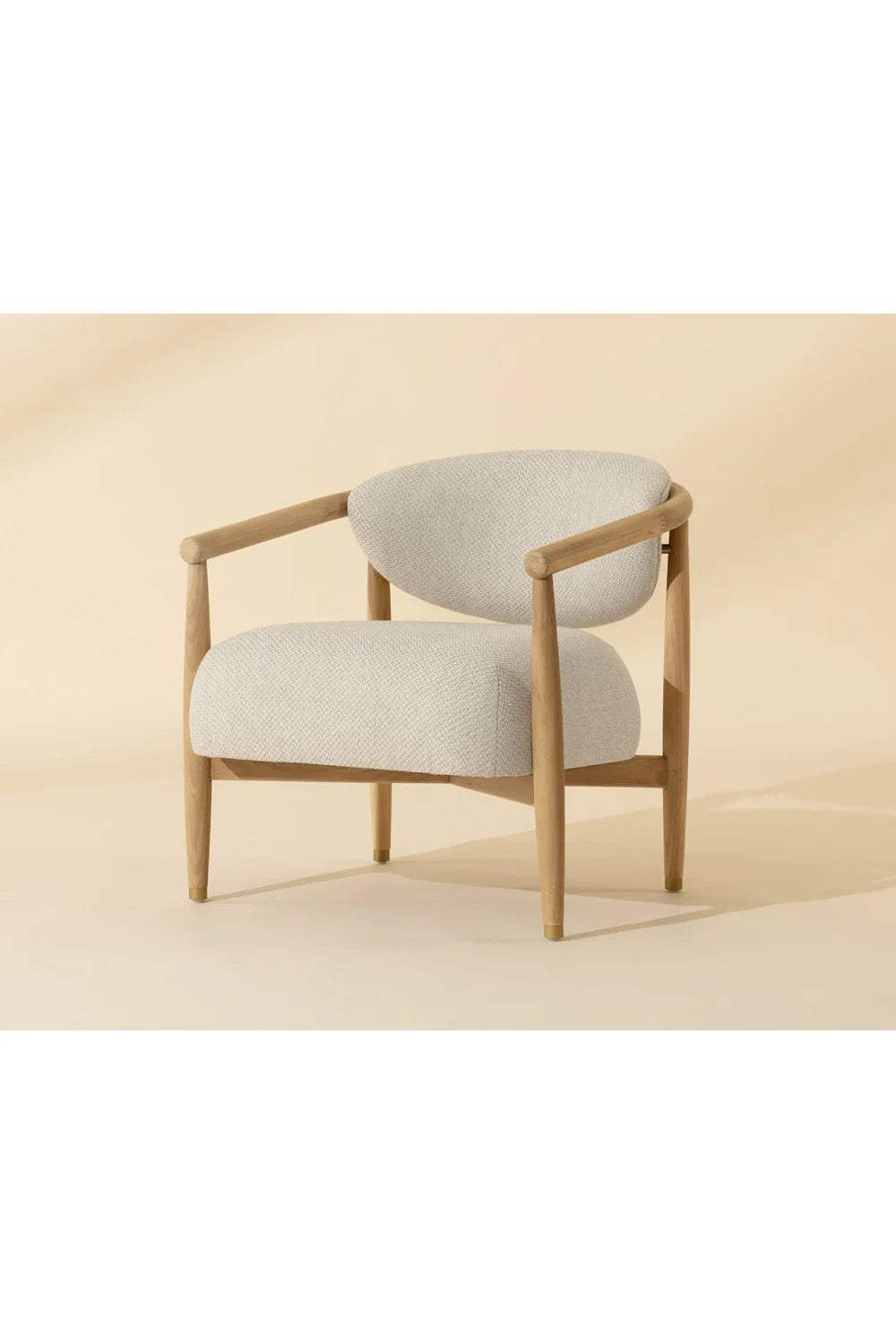 Luxury Oak Framed Lounge Chair Modern Italian Style for Villa