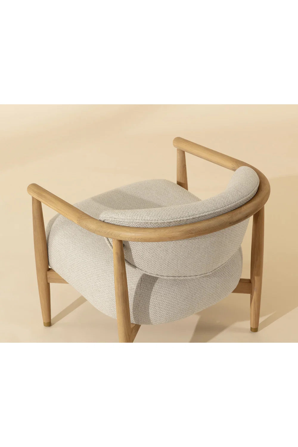 Luxury Oak Framed Lounge Chair Modern Italian Style for Villa