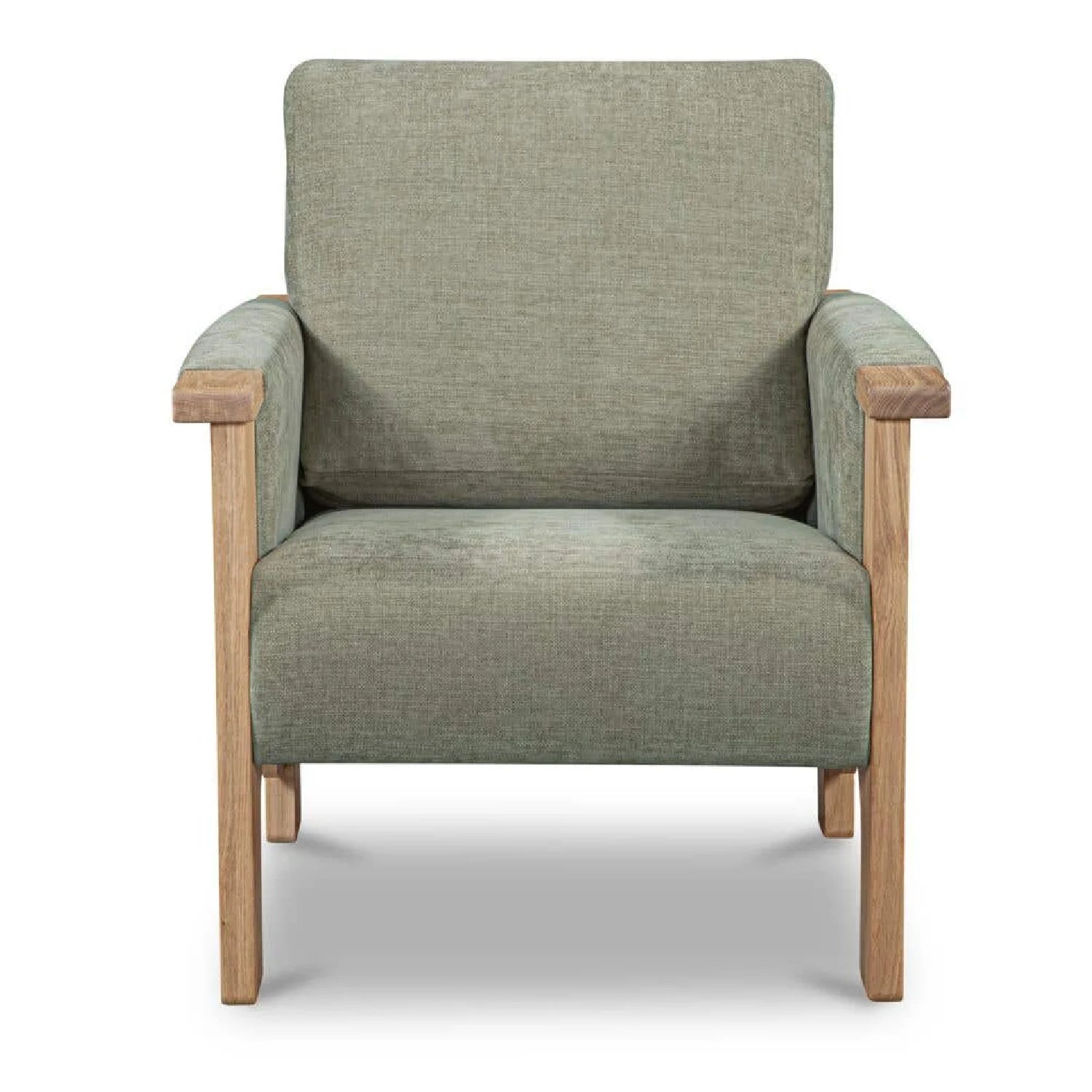 Luxury Oak Framed Upholstered Accent Chair European Style for Villa