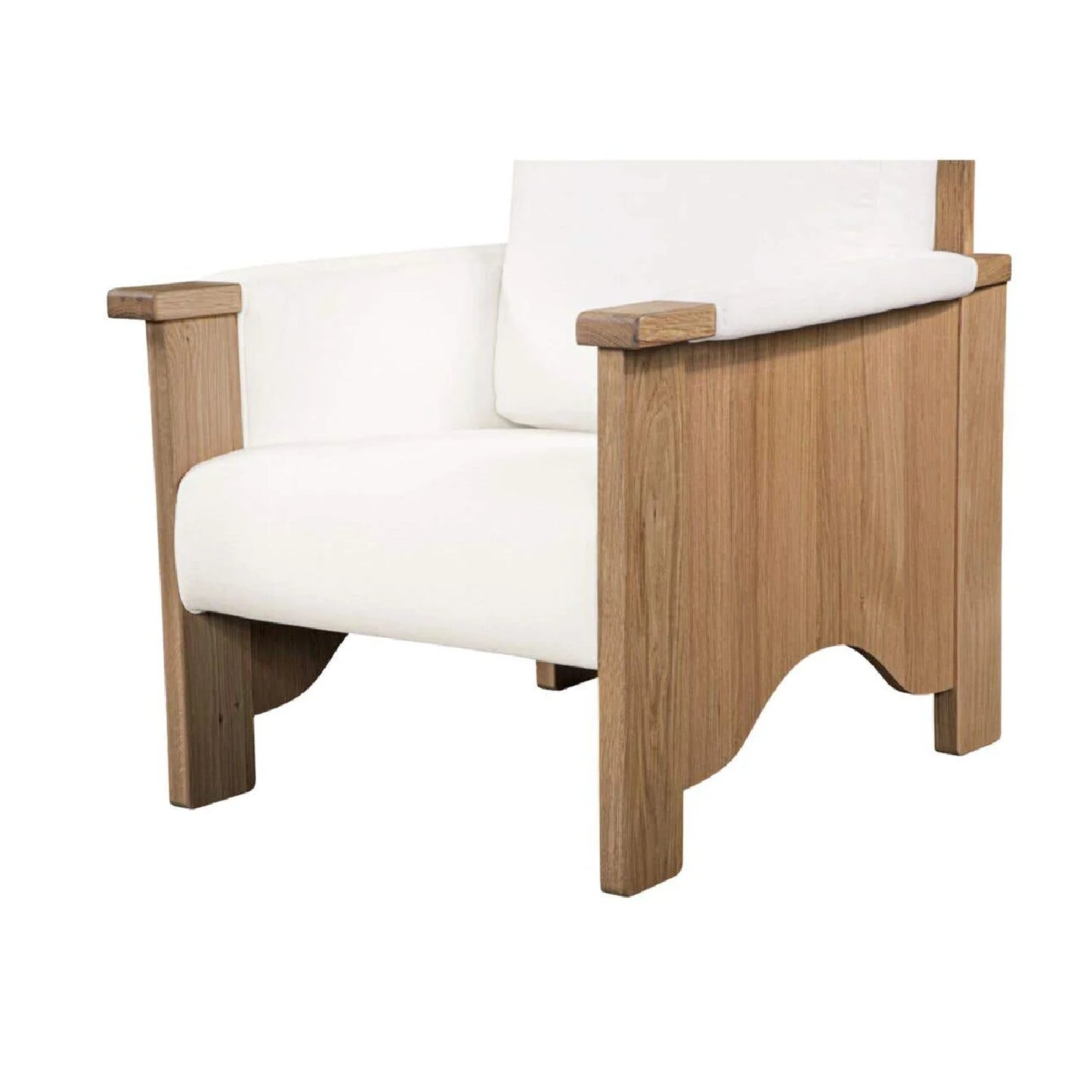 Luxury Oak Framed Upholstered Accent Chair European Style for Villa