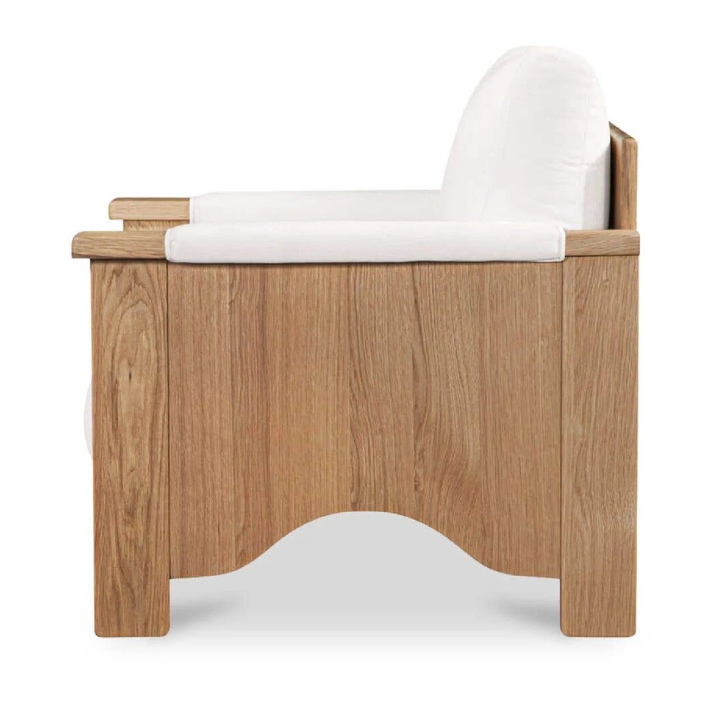 Luxury Oak Framed Upholstered Accent Chair European Style for Villa