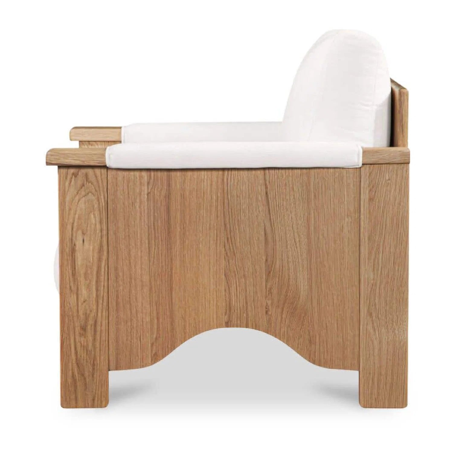 Luxury Oak Framed Upholstered Accent Chair European Style for Villa