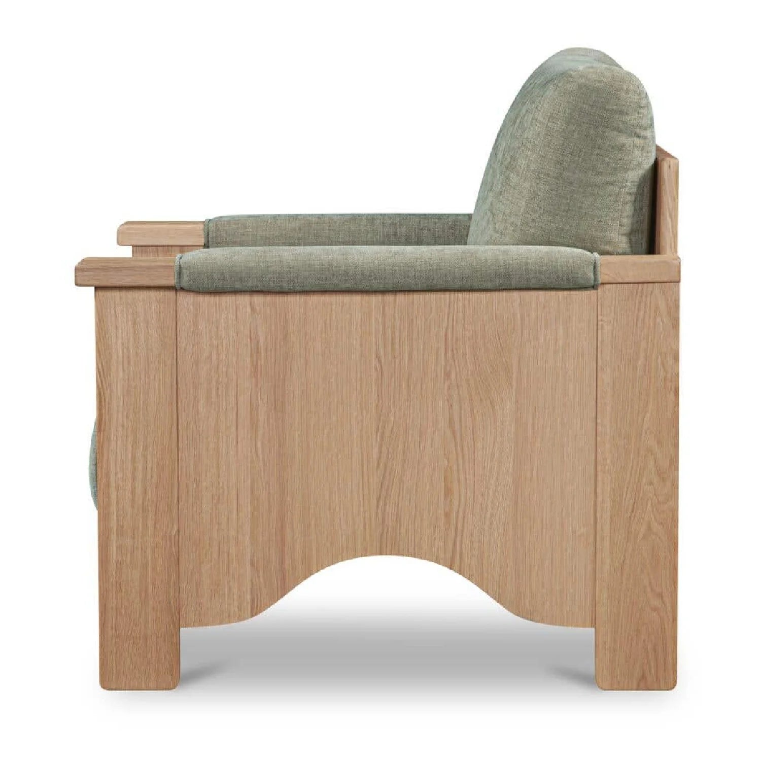 Luxury Oak Framed Upholstered Accent Chair European Style for Villa