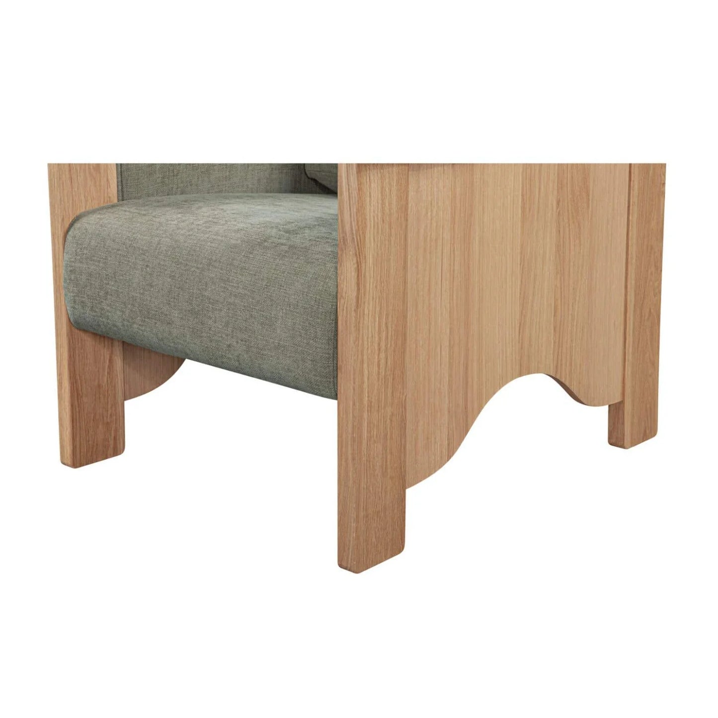 Luxury Oak Framed Upholstered Accent Chair European Style for Villa