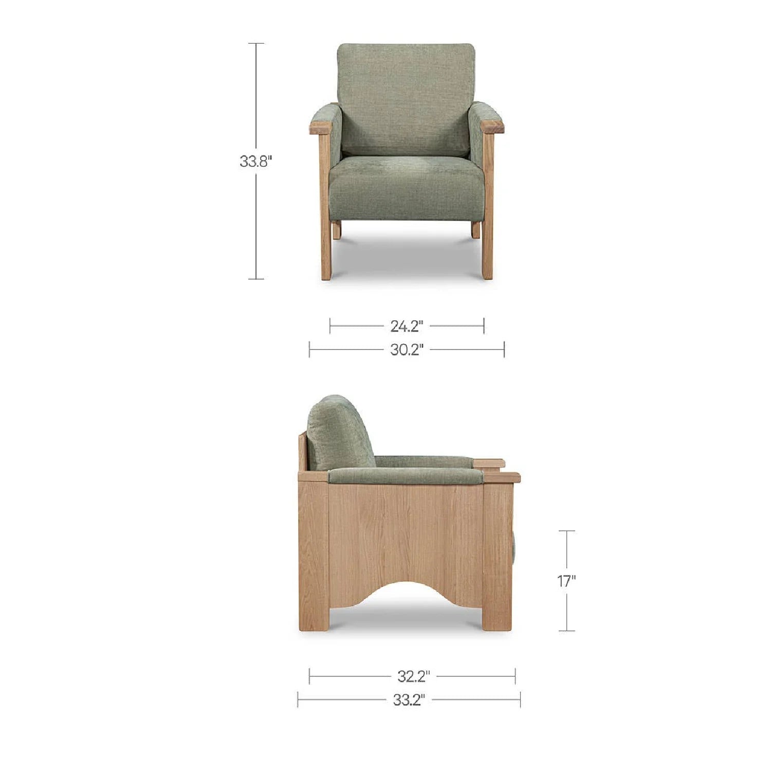Luxury Oak Framed Upholstered Accent Chair European Style for Villa