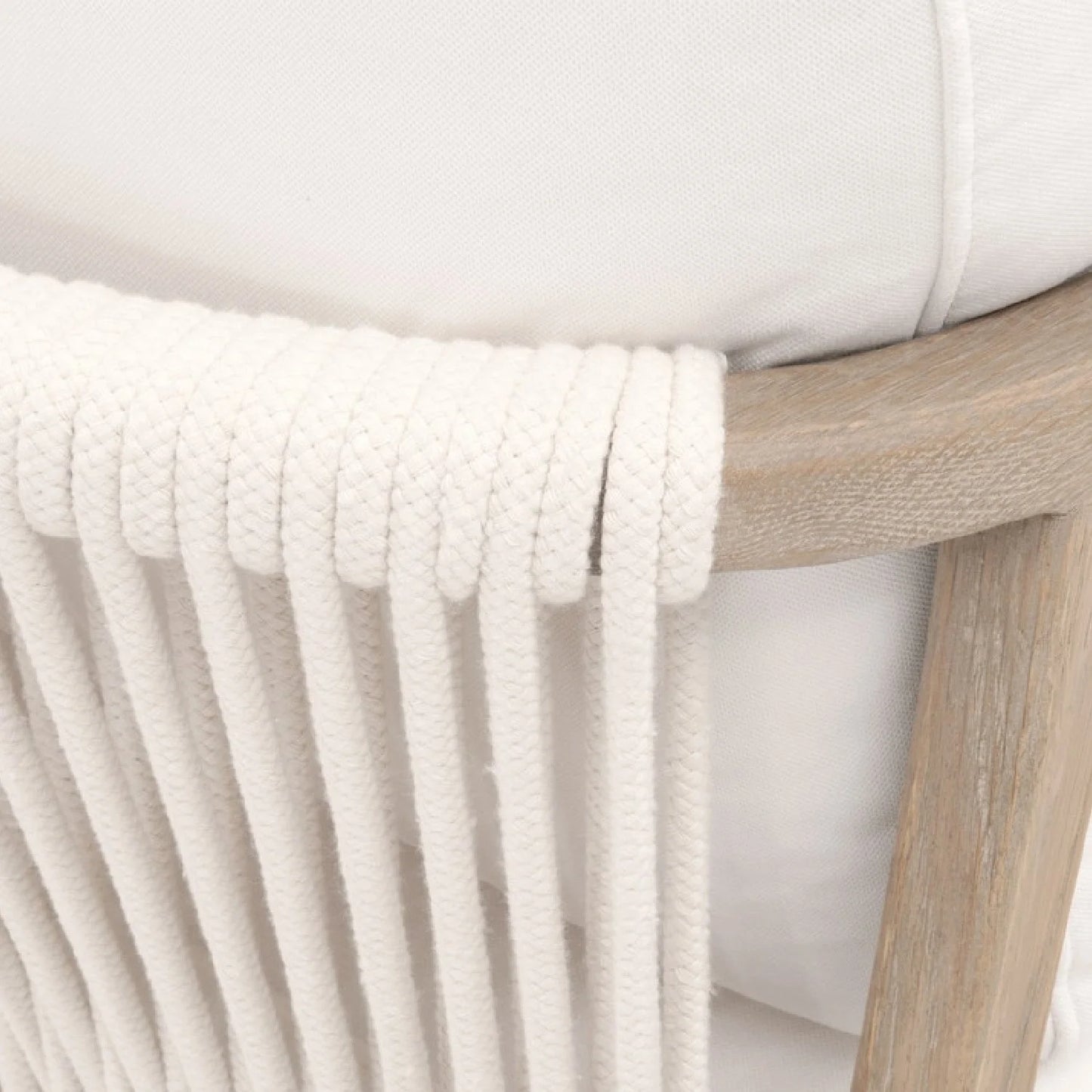 Luxury Oak Framed White Fabric Club Chair European Style for Villa