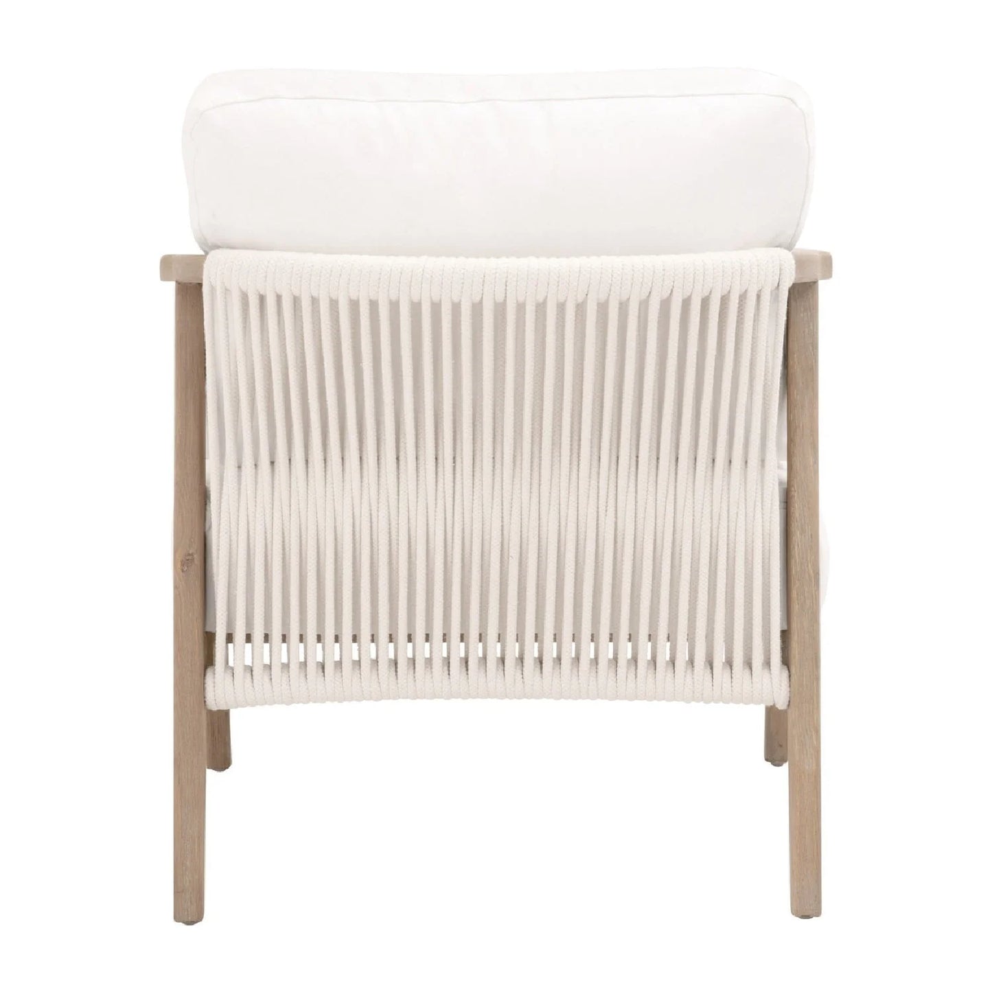 Luxury Oak Framed White Fabric Club Chair European Style for Villa