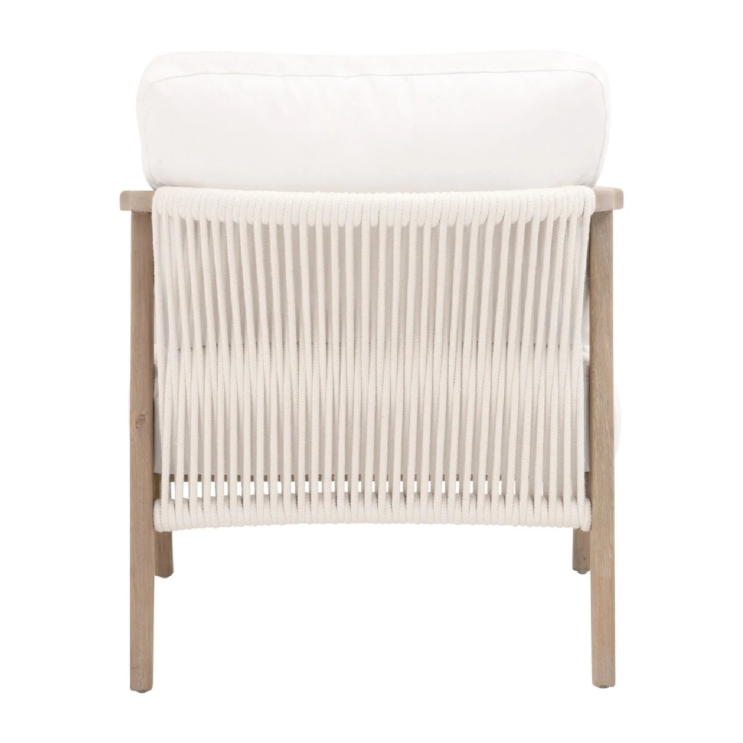 Luxury Oak Framed White Fabric Club Chair European Style for Villa
