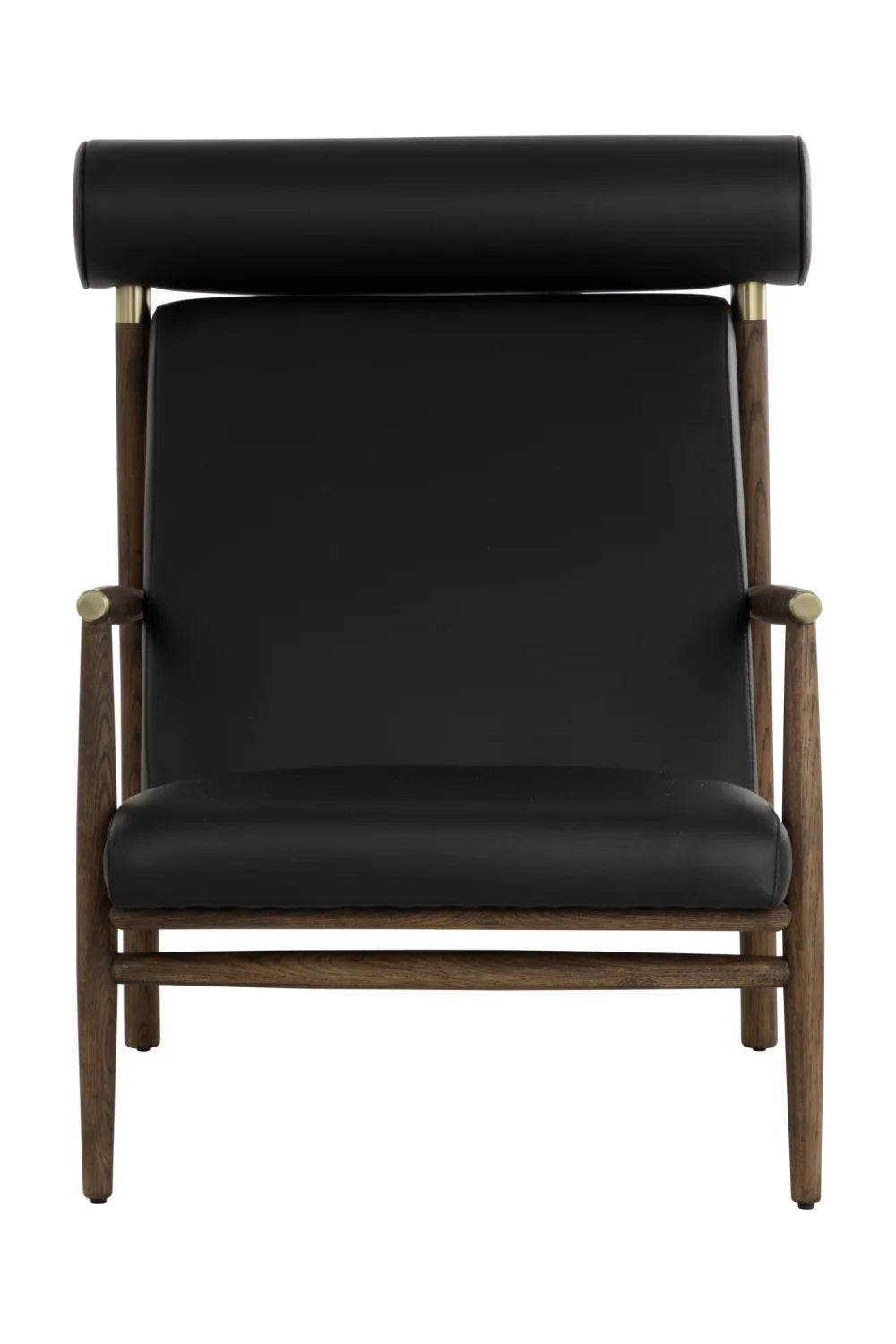 Luxury Oak Leather Lounge Chair Modern Italian Style for Villa