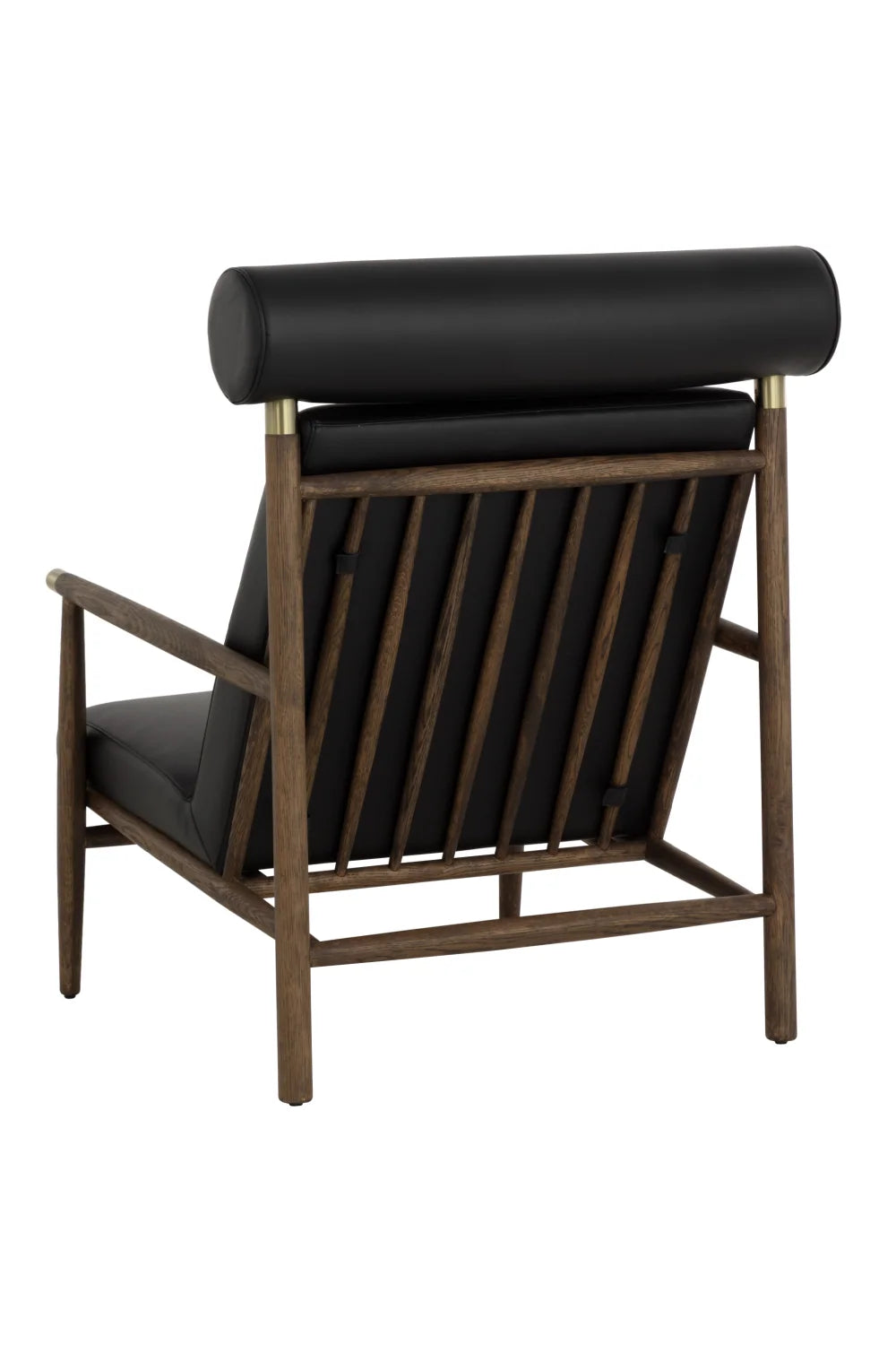 Luxury Oak Leather Lounge Chair Modern Italian Style for Villa