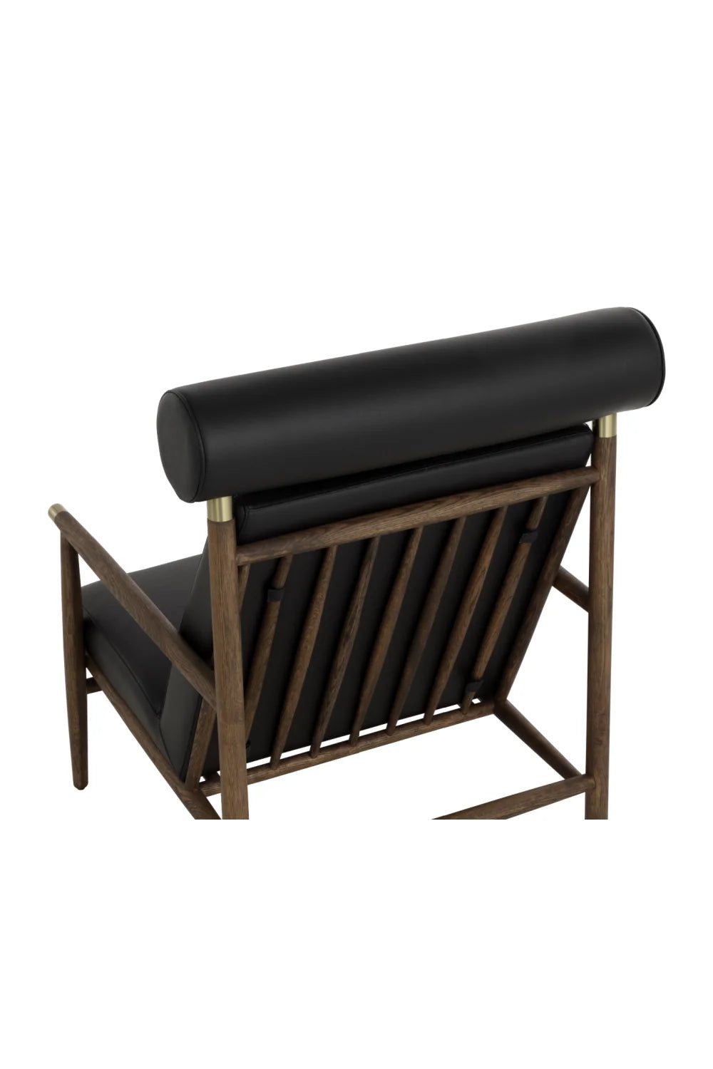 Luxury Oak Leather Lounge Chair Modern Italian Style for Villa