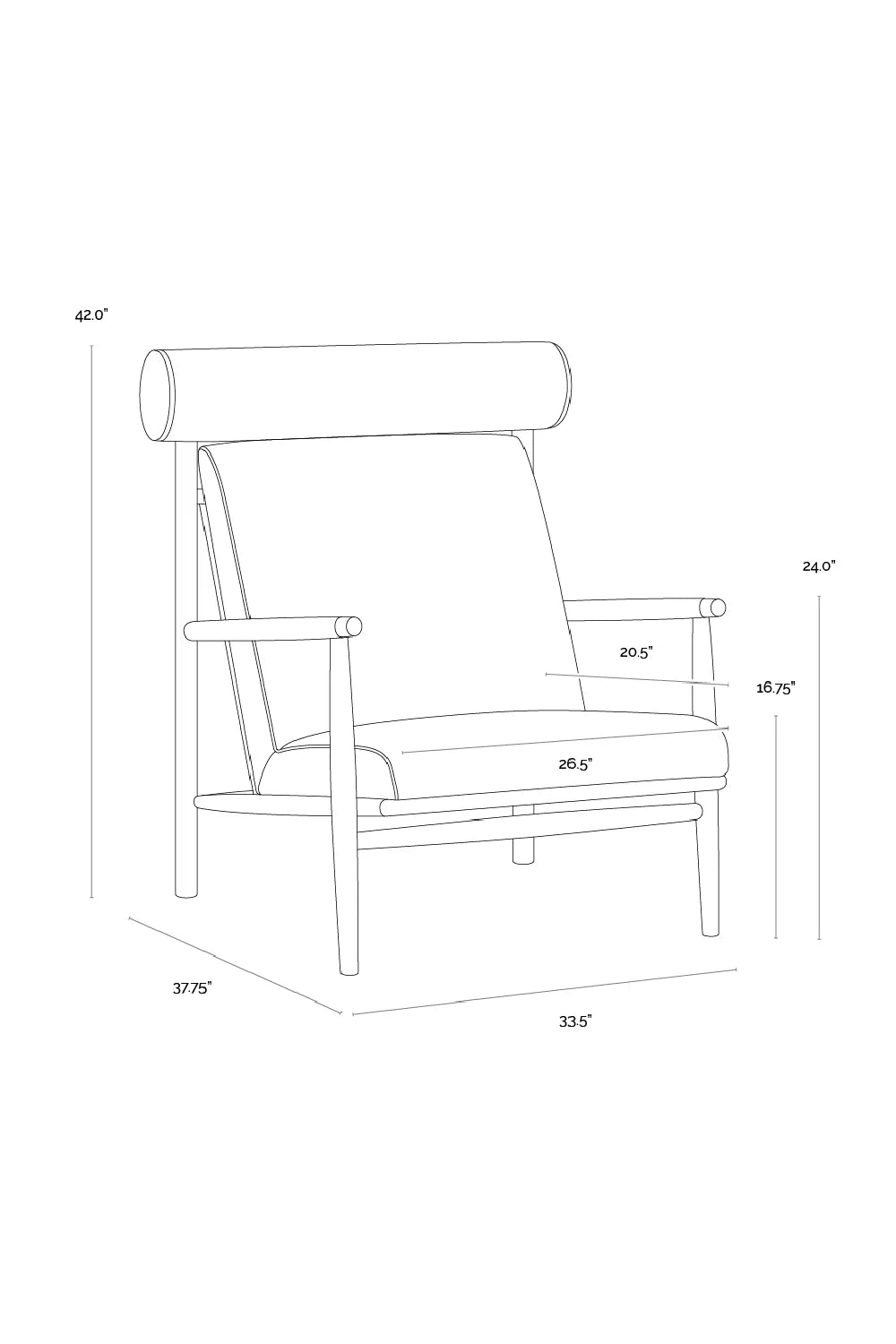 Luxury Oak Leather Lounge Chair Modern Italian Style for Villa