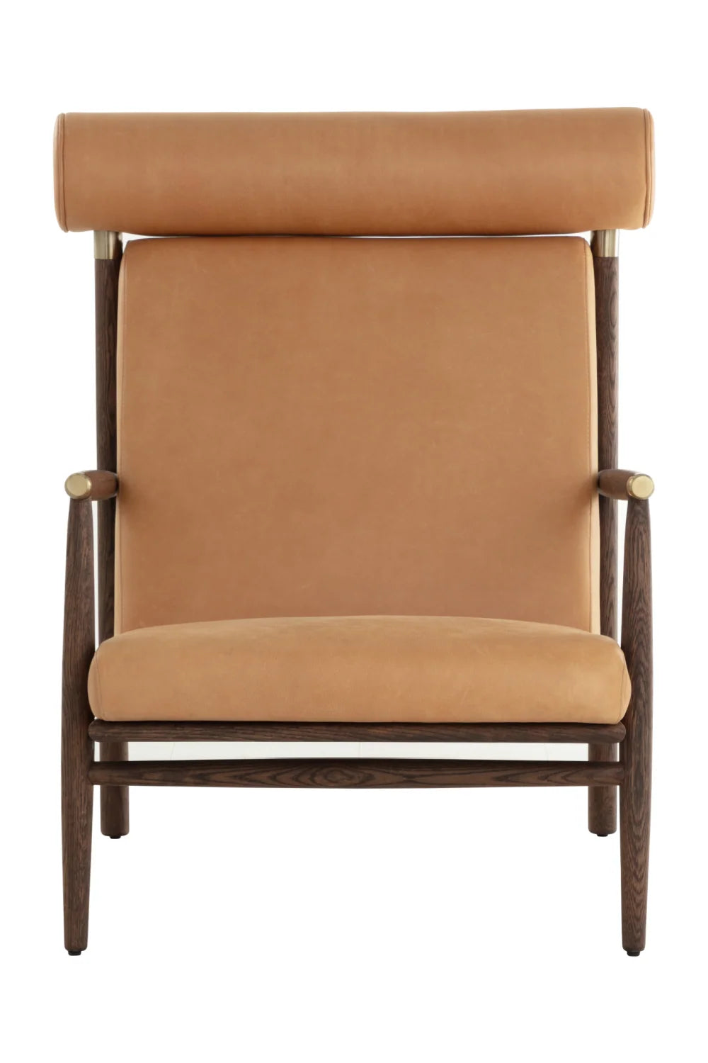 Luxury Oak Leather Lounge Chair Modern Italian Style for Villa