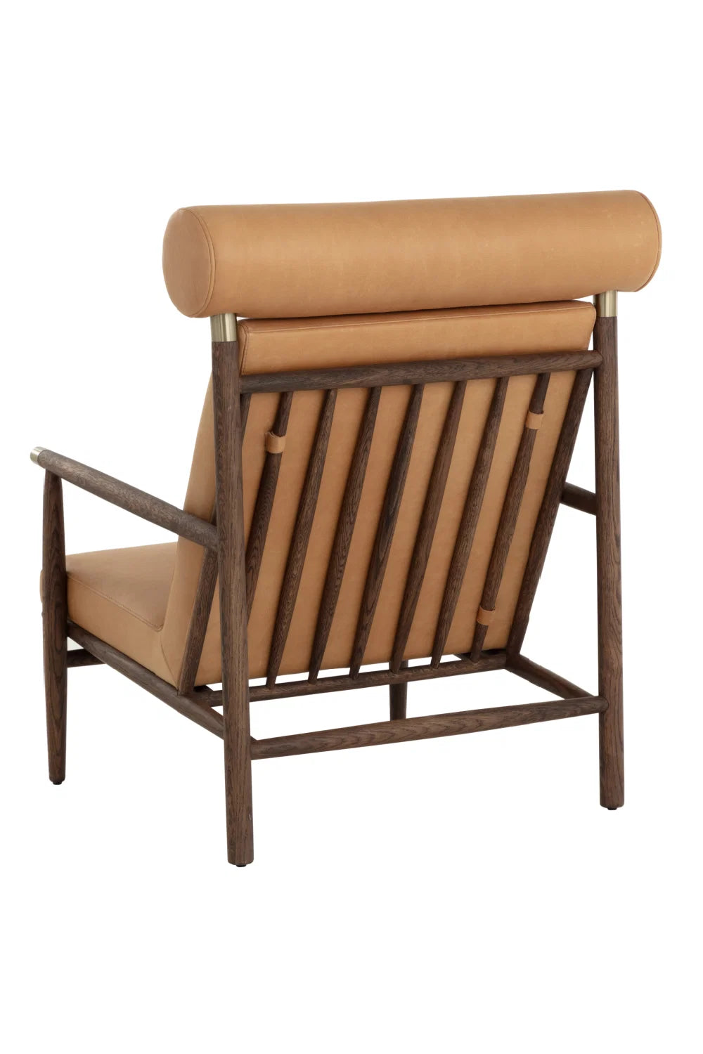Luxury Oak Leather Lounge Chair Modern Italian Style for Villa