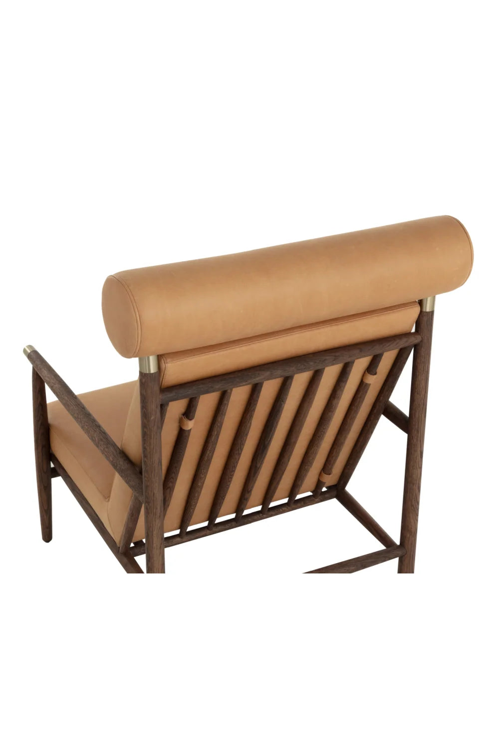 Luxury Oak Leather Lounge Chair Modern Italian Style for Villa
