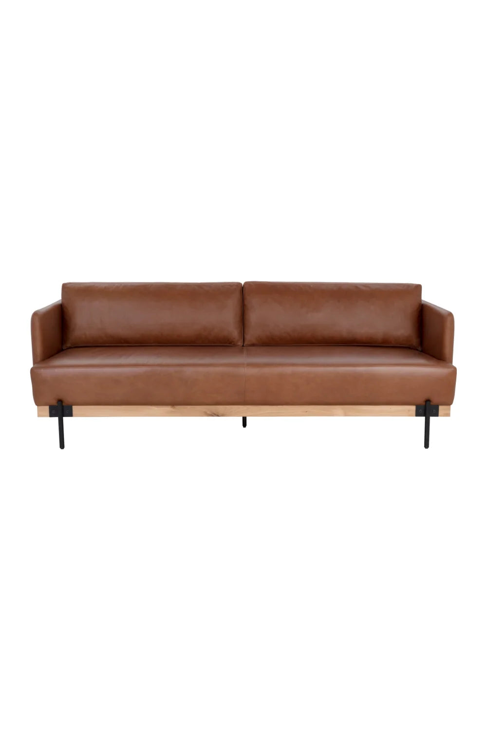 Luxury Oak Leather Sofa Modern Italian Style for Villa