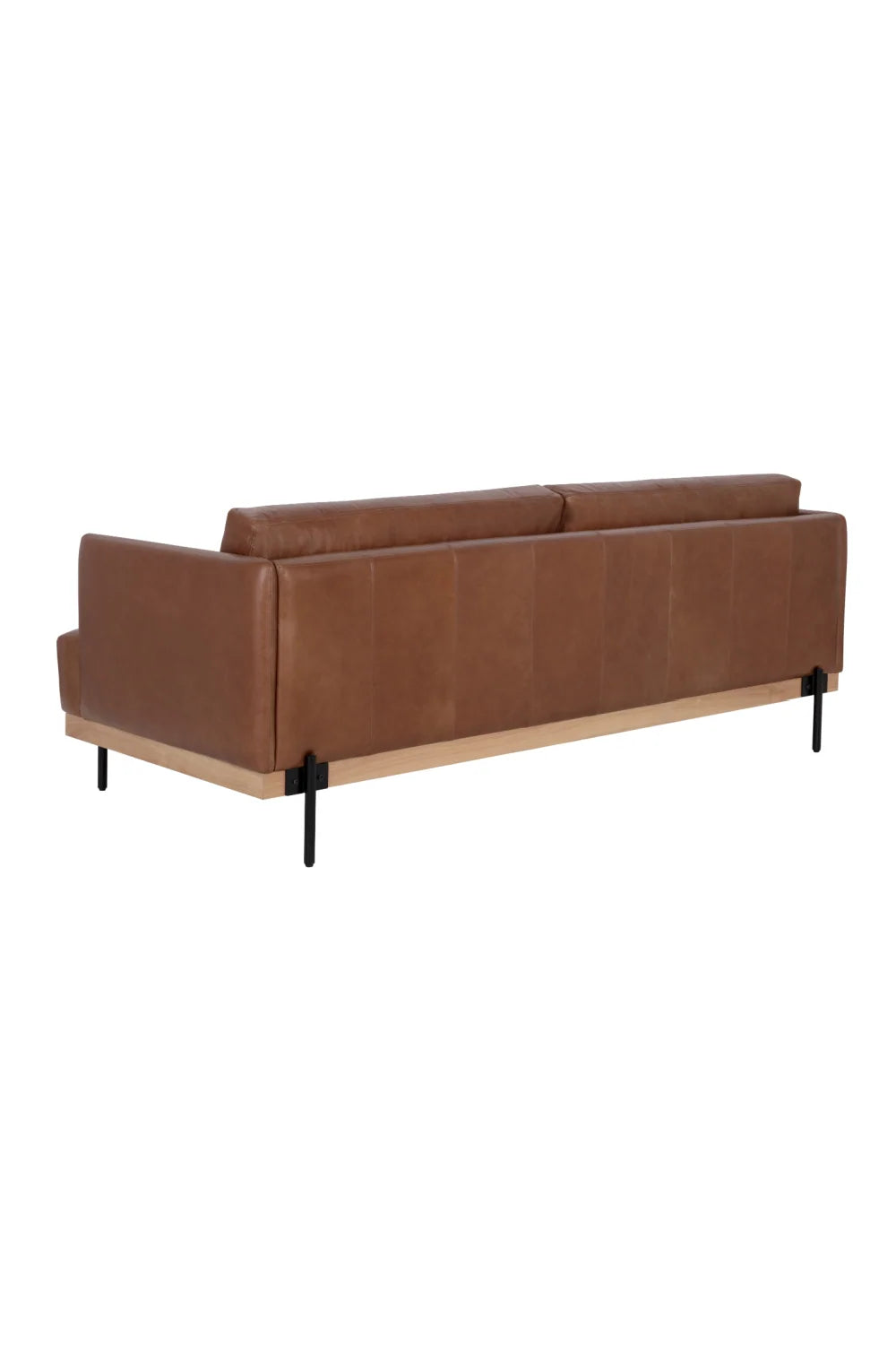 Luxury Oak Leather Sofa Modern Italian Style for Villa