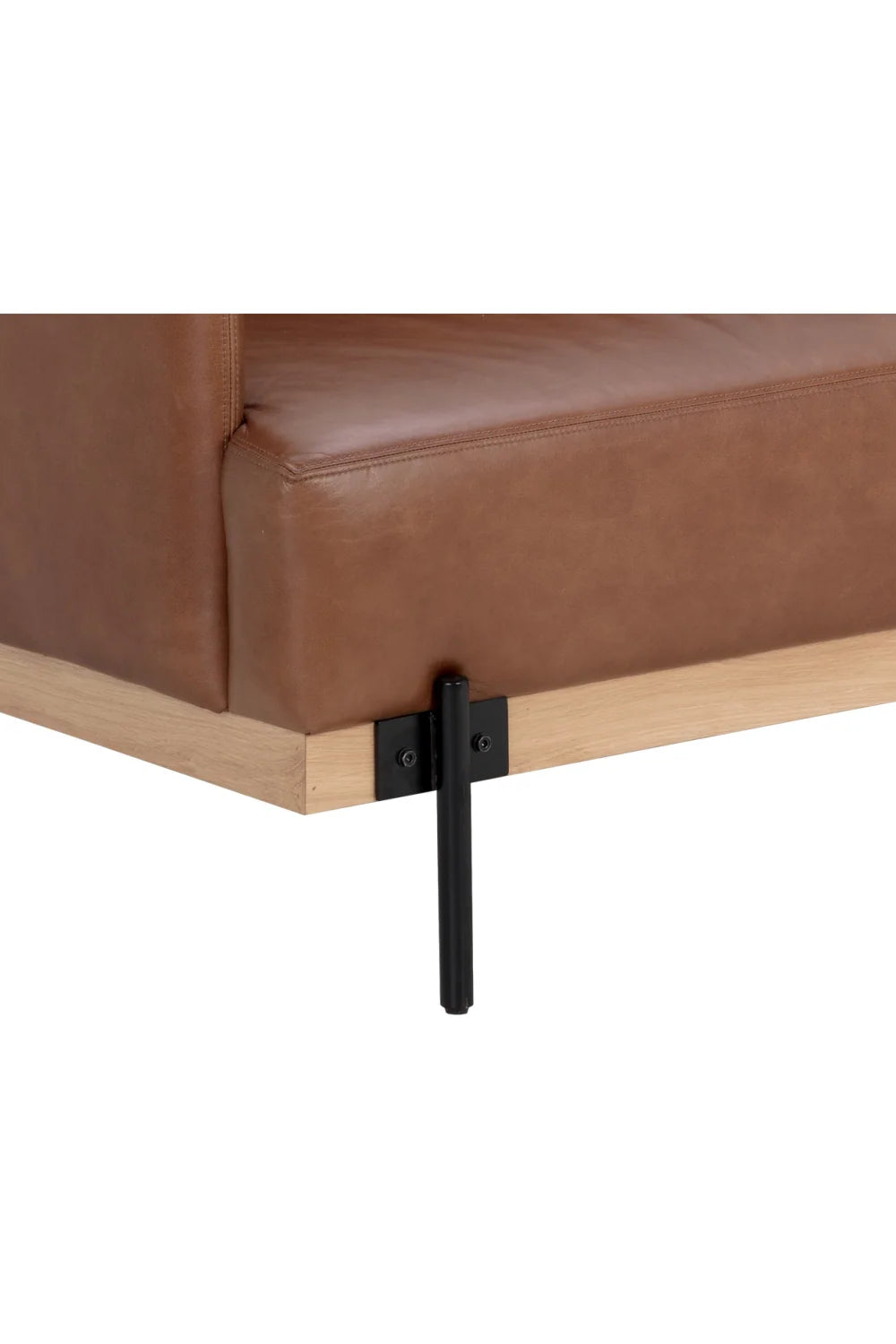 Luxury Oak Leather Sofa Modern Italian Style for Villa