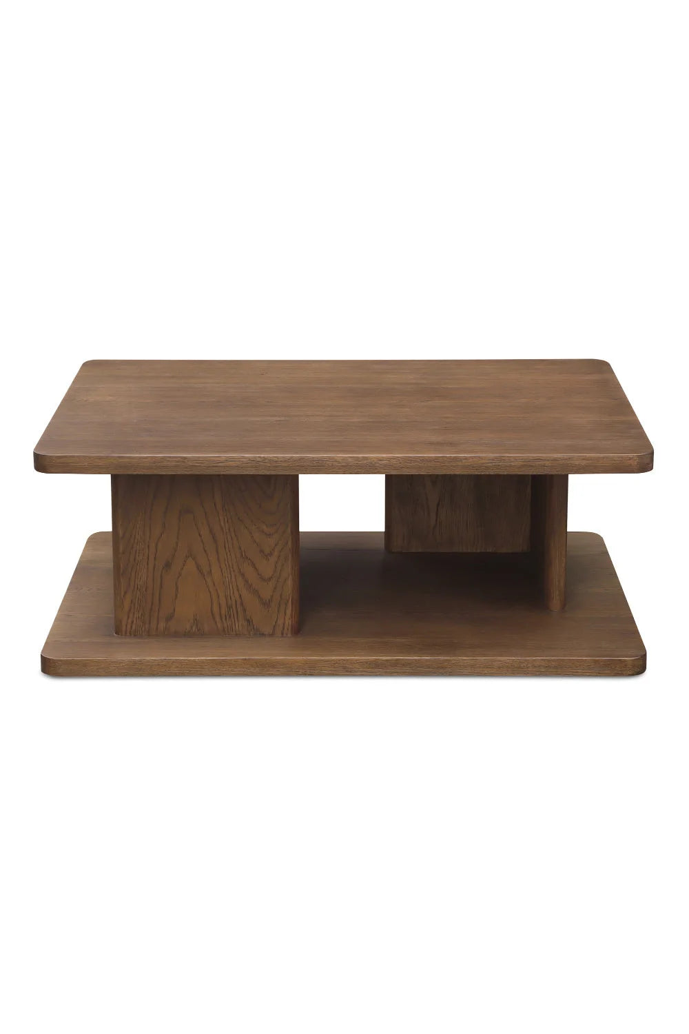 Luxury Oak Open Storage Coffee Table Modern Italian Style for Villa