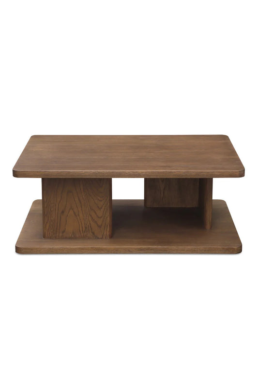 Luxury Oak Open Storage Coffee Table Modern Italian Style for Villa