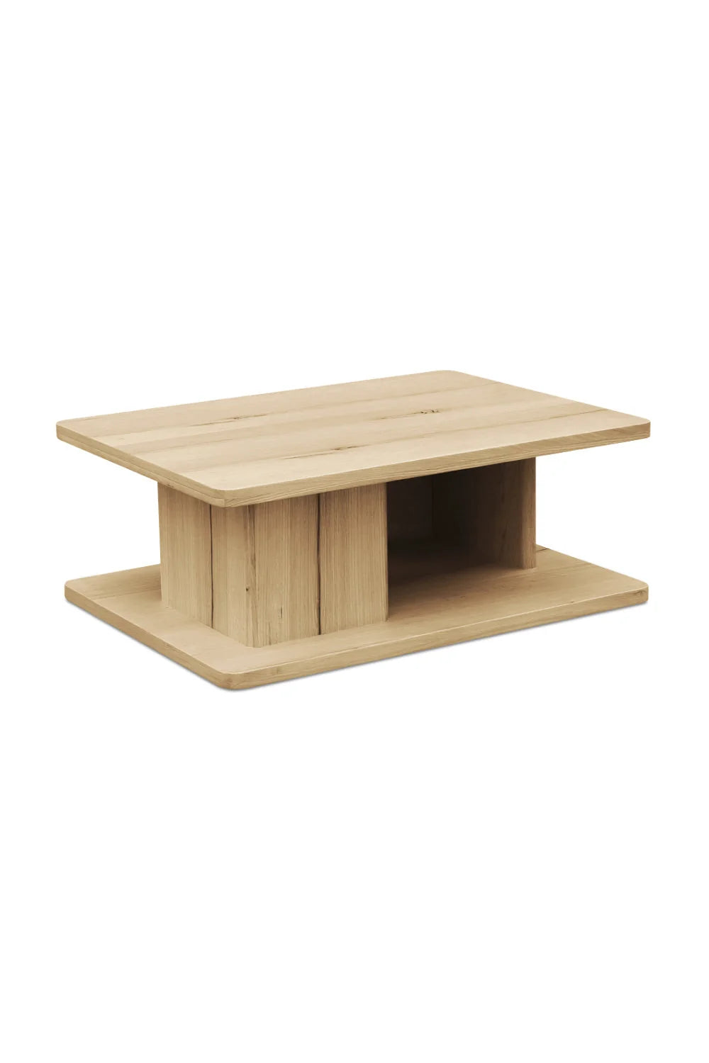 Luxury Oak Open Storage Coffee Table Modern Italian Style for Villa