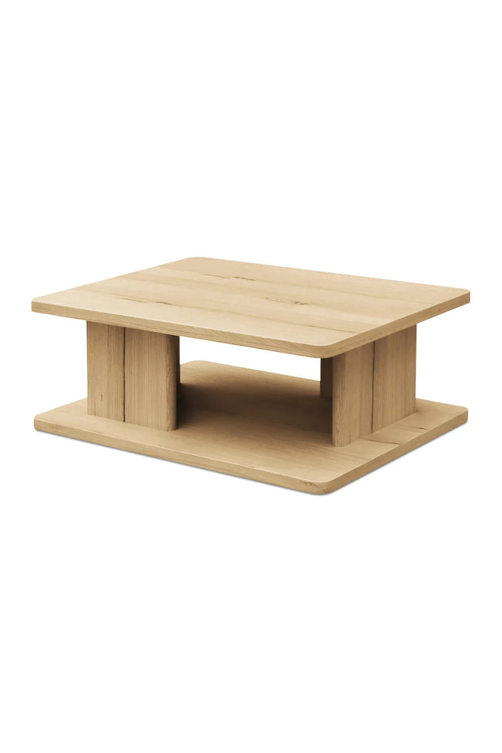 Luxury Oak Open Storage Coffee Table Modern Italian Style for Villa