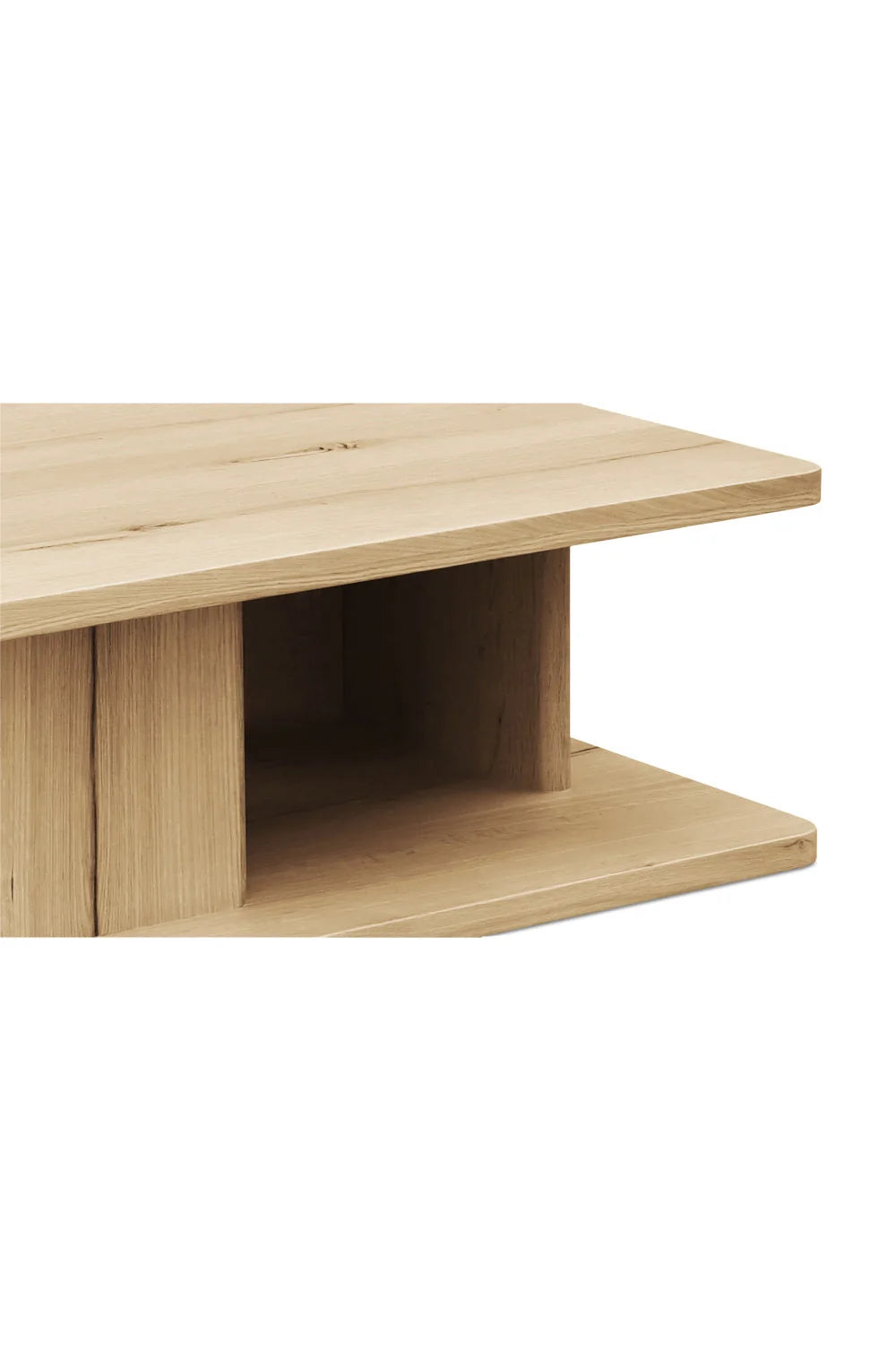 Luxury Oak Open Storage Coffee Table Modern Italian Style for Villa
