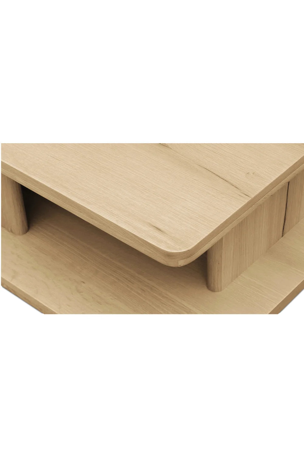 Luxury Oak Open Storage Coffee Table Modern Italian Style for Villa