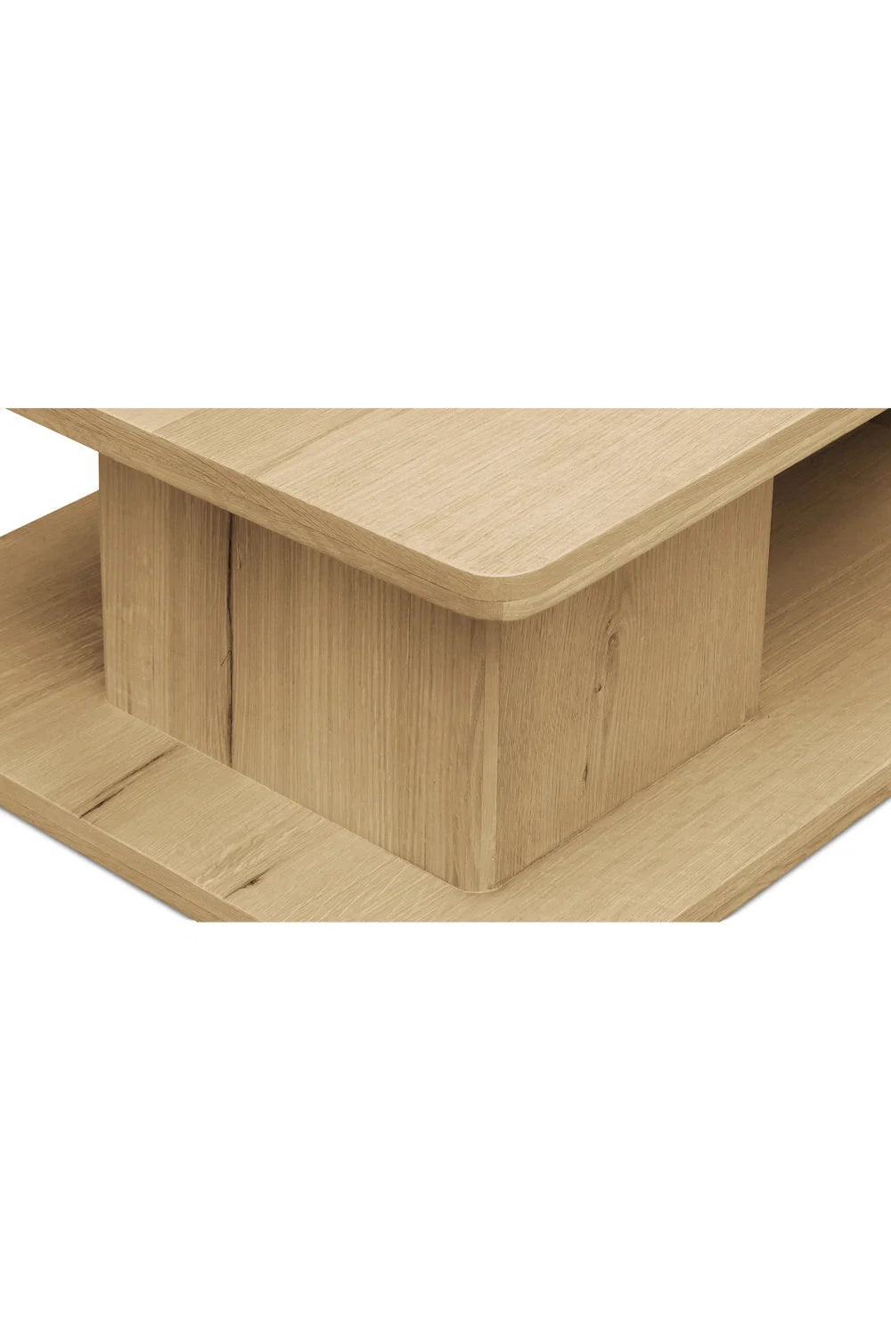 Luxury Oak Open Storage Coffee Table Modern Italian Style for Villa