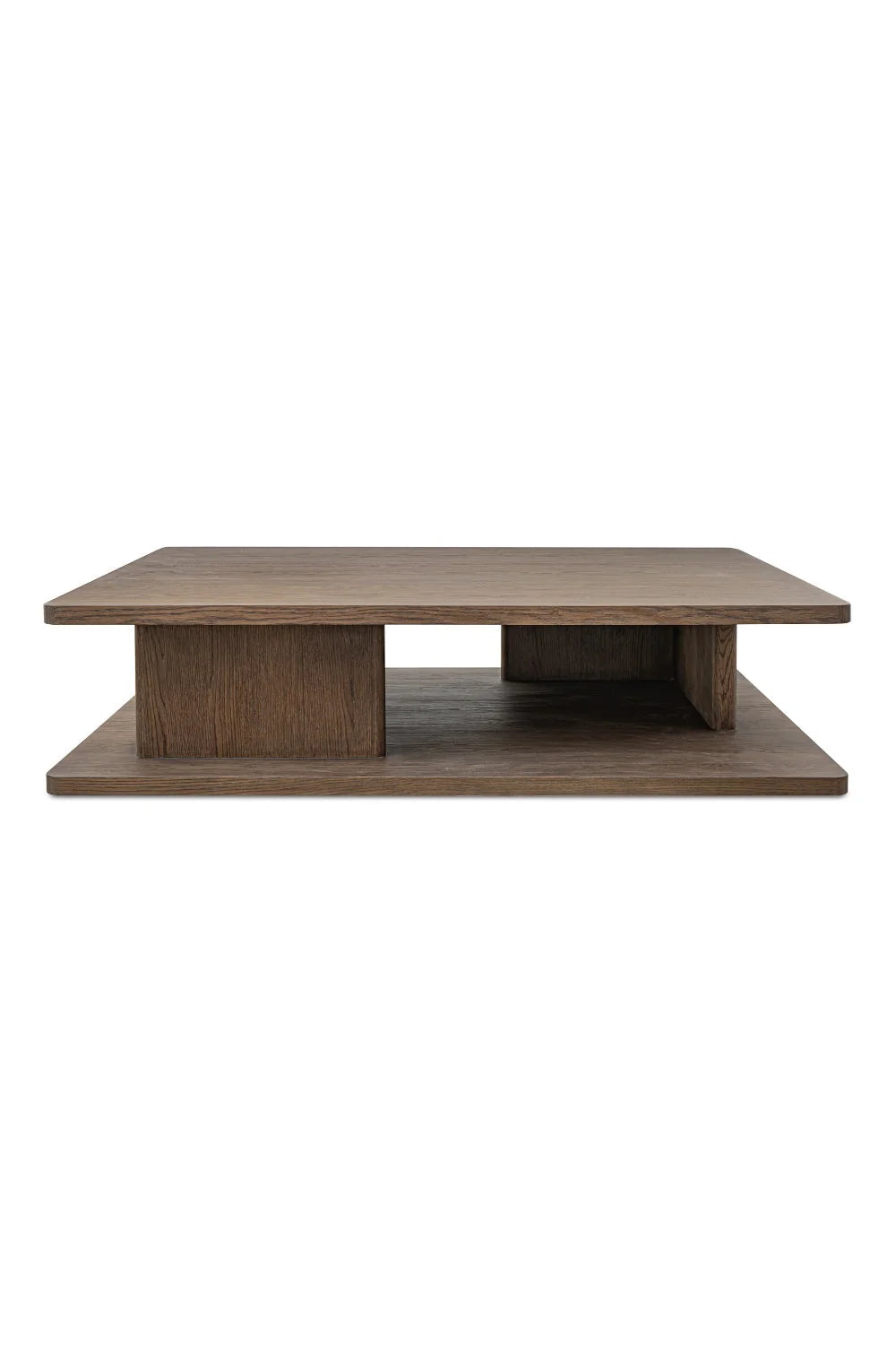 Luxury Oak Open Storage Coffee Table Modern Italian Style for Villa
