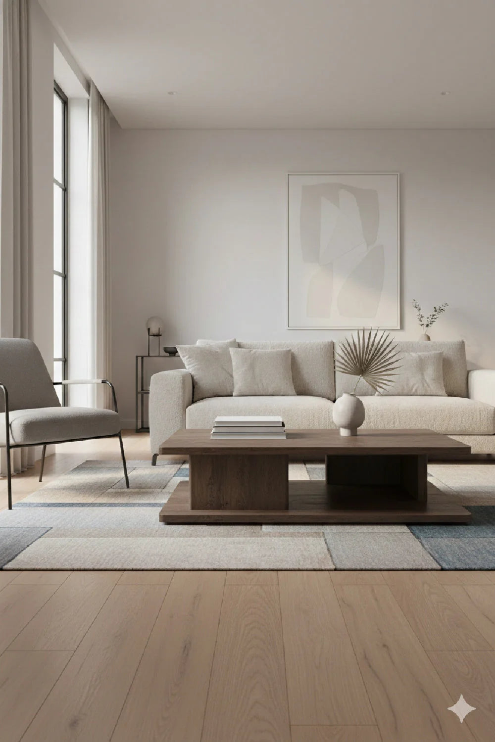 Luxury Oak Open Storage Coffee Table Modern Italian Style for Villa