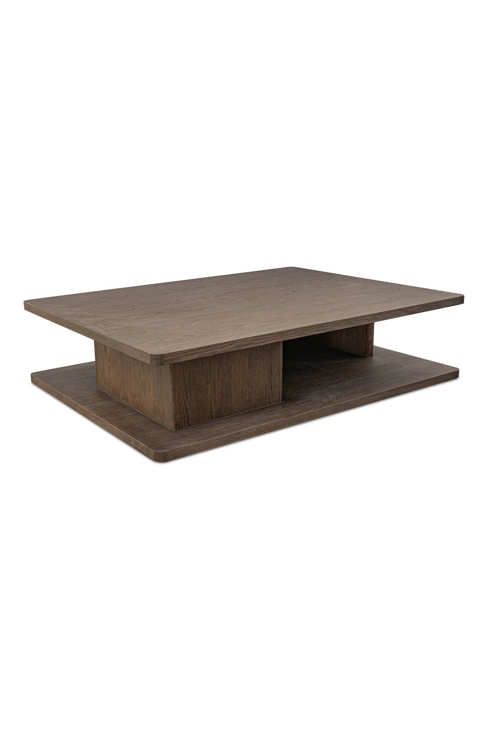 Luxury Oak Open Storage Coffee Table Modern Italian Style for Villa