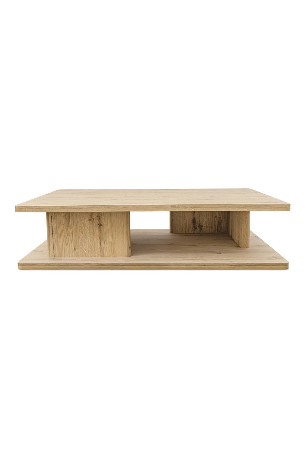 Luxury Oak Open Storage Coffee Table Modern Italian Style for Villa