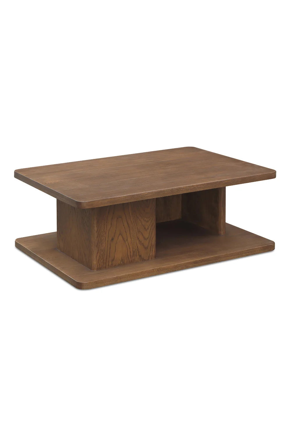 Luxury Oak Open Storage Coffee Table Modern Italian Style for Villa