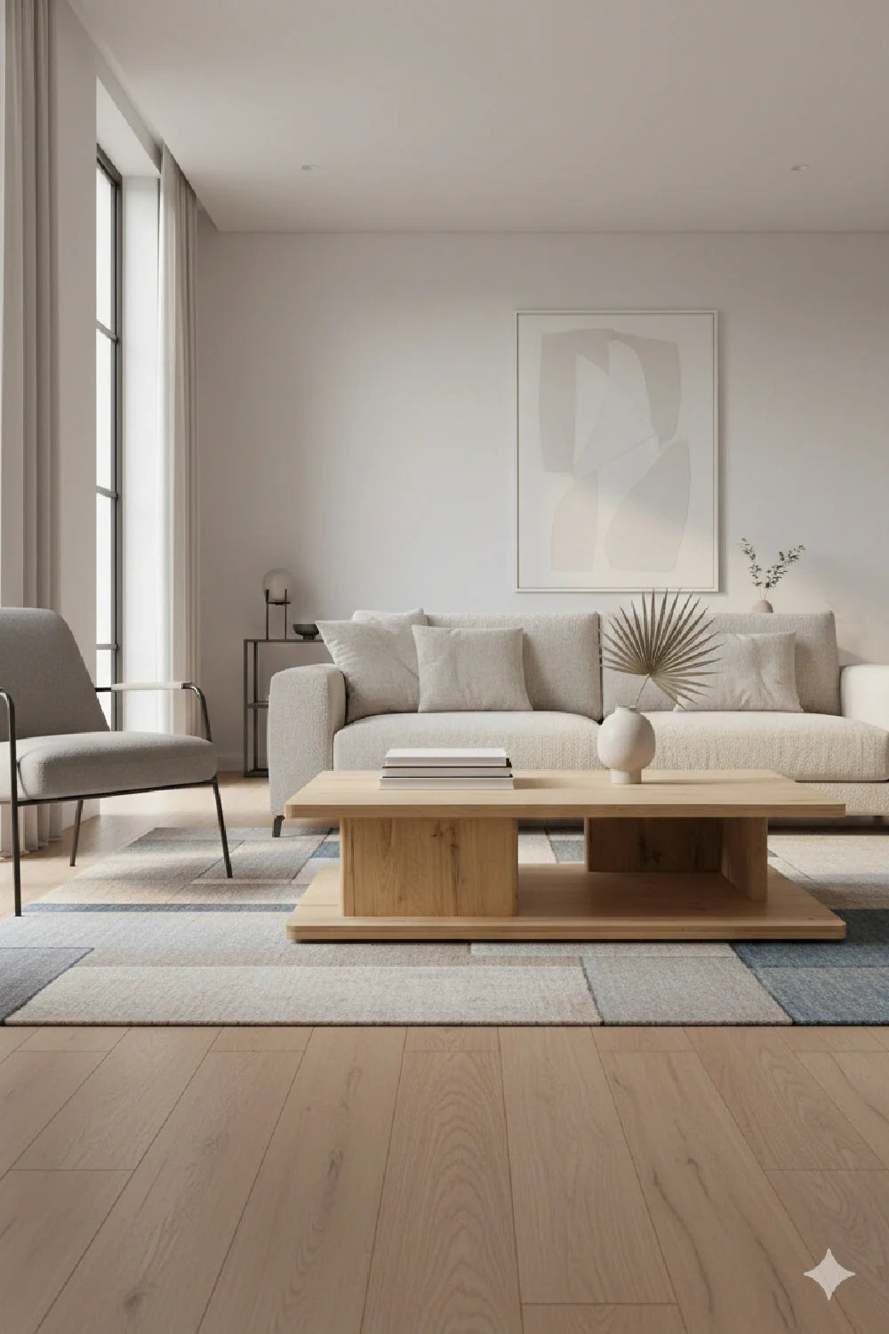 Luxury Oak Open Storage Coffee Table Modern Italian Style for Villa