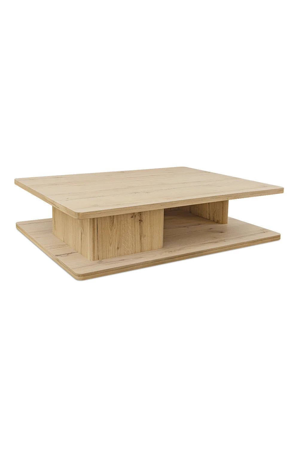 Luxury Oak Open Storage Coffee Table Modern Italian Style for Villa