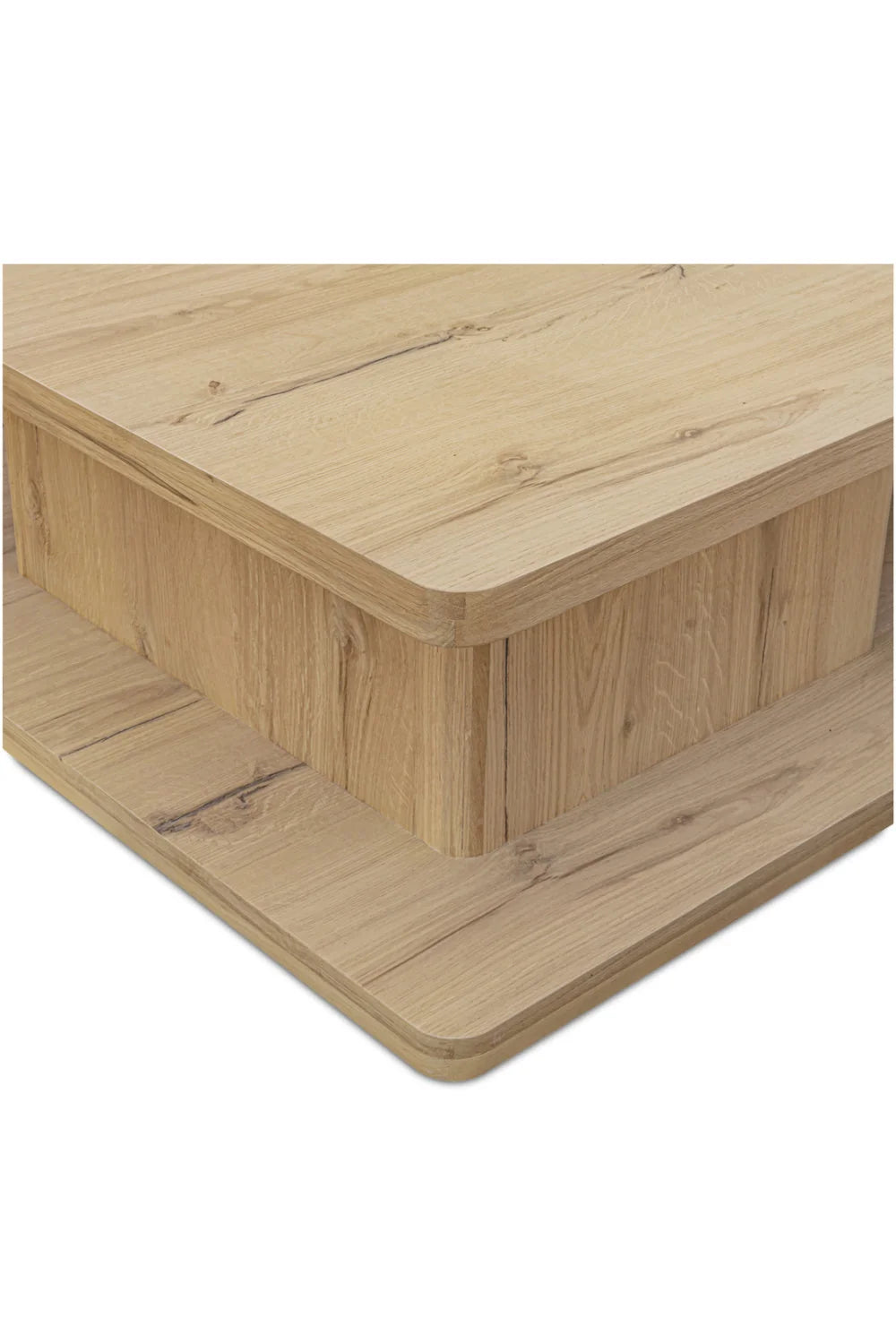 Luxury Oak Open Storage Coffee Table Modern Italian Style for Villa