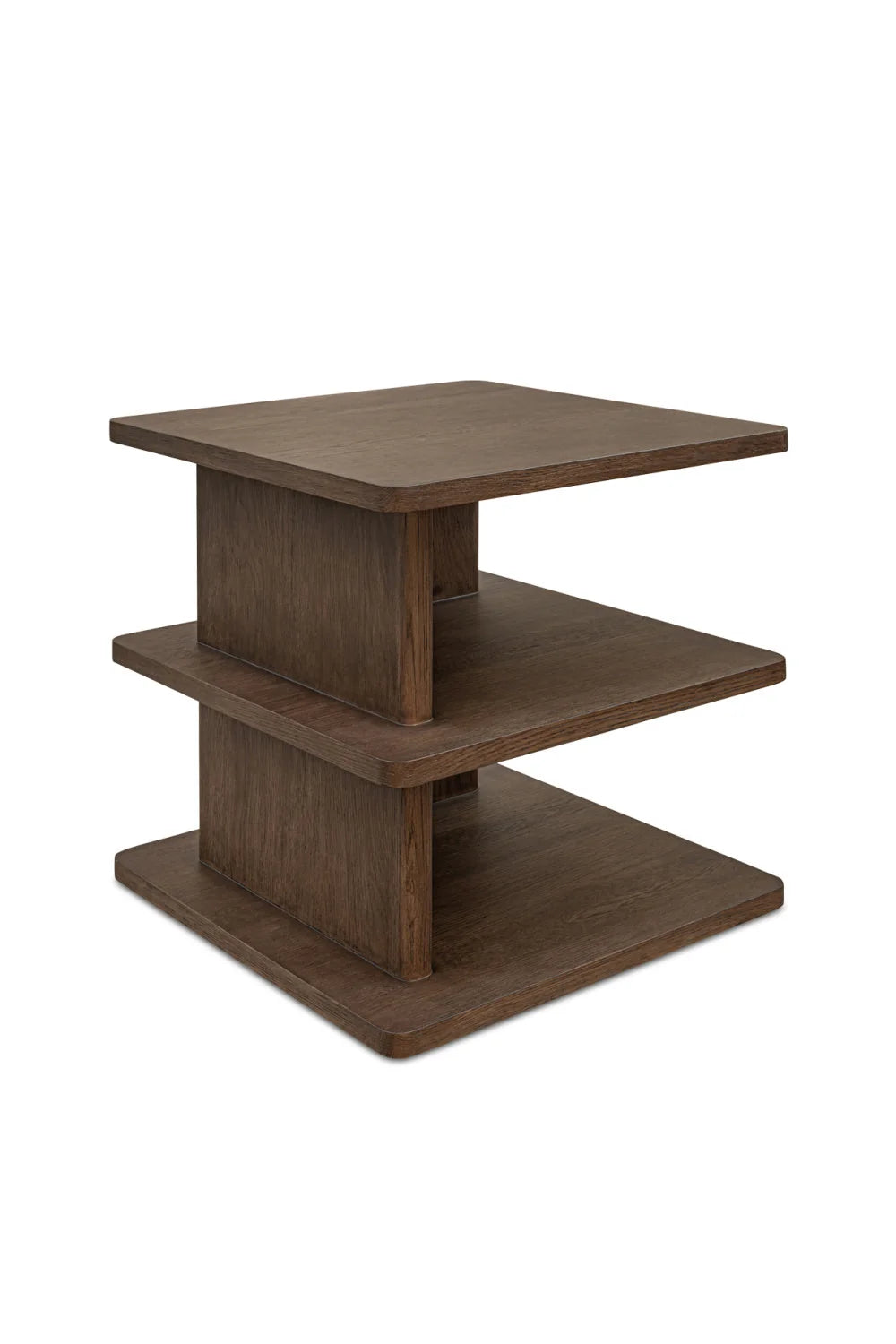 Luxury Oak Open Storage Coffee Table Modern Italian Style for Villa