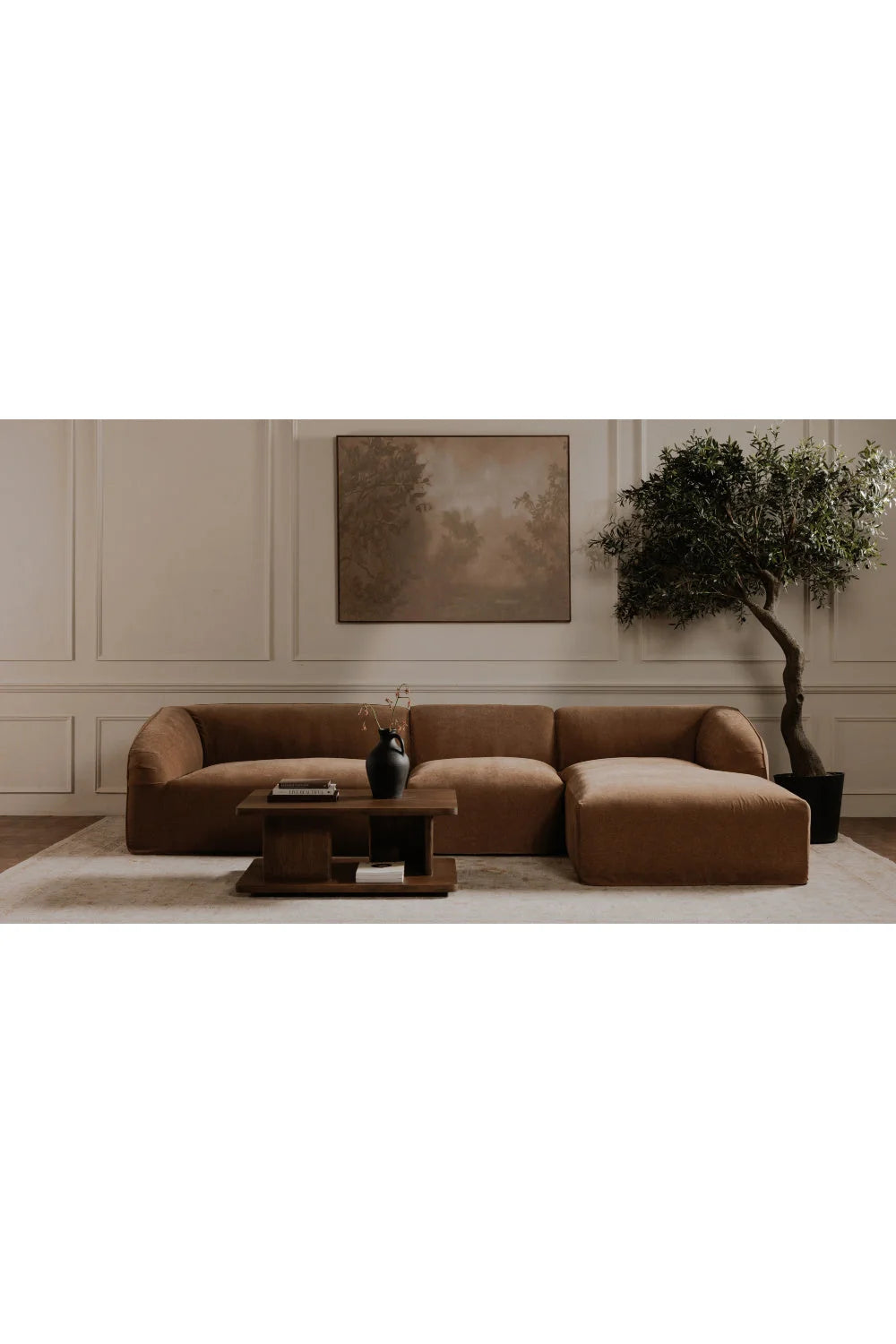 Luxury Oak Open Storage Coffee Table Modern Italian Style for Villa
