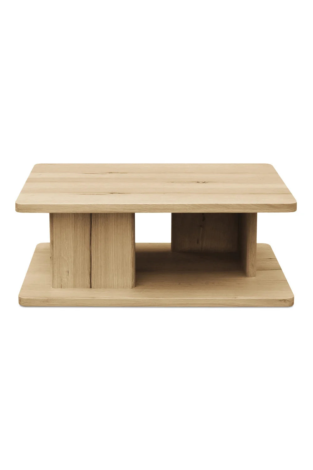 Luxury Oak Open Storage Coffee Table Modern Italian Style for Villa