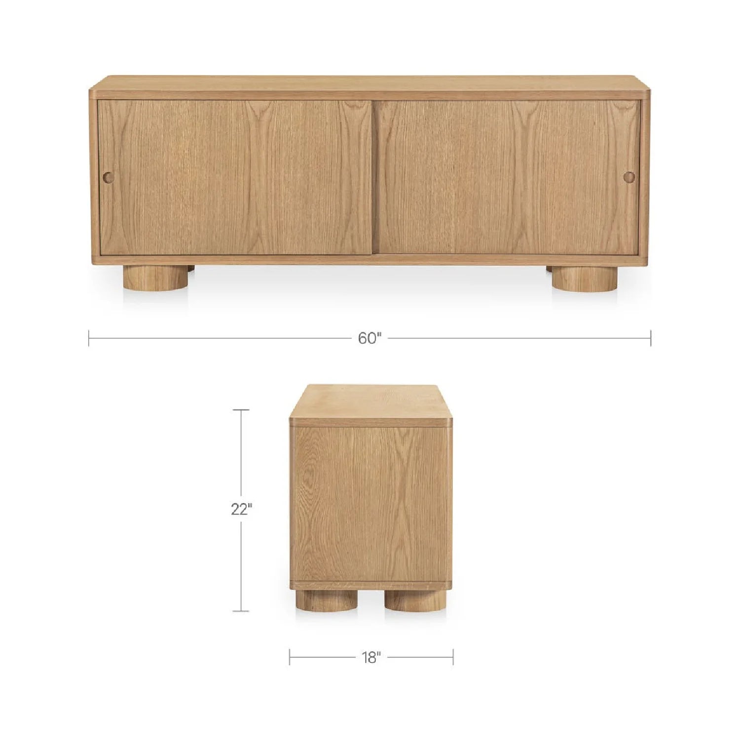 Luxury Oak Sliding Door TV Stand Modern Italian Style for Villa