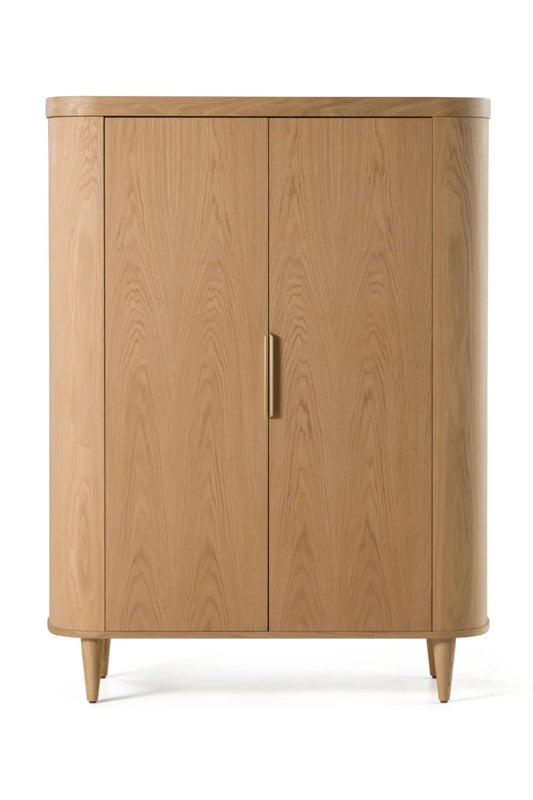 Luxury Oak Tall Sideboard European Style for Villa