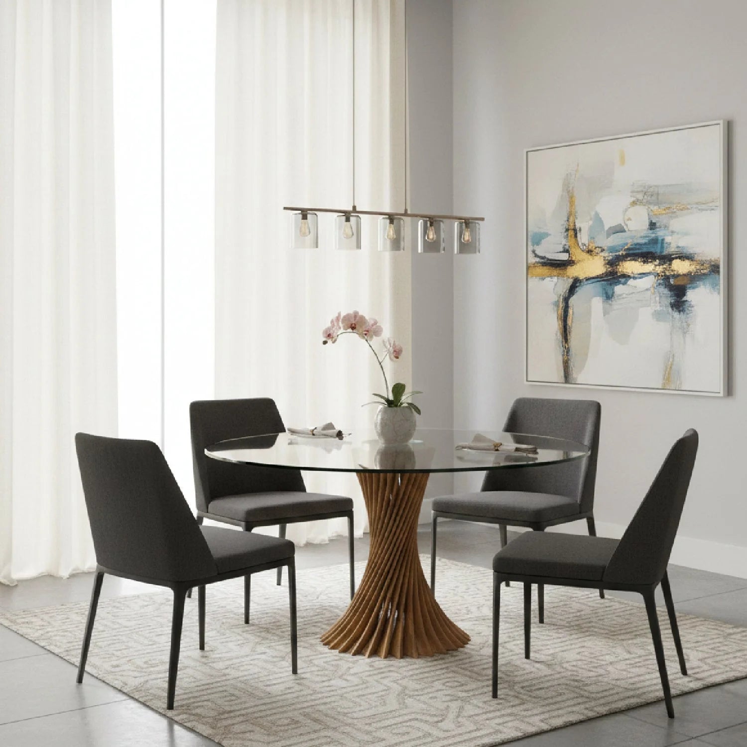 Luxury Ocasio Twisted Base Dining Table Modern Italian Style for Villa