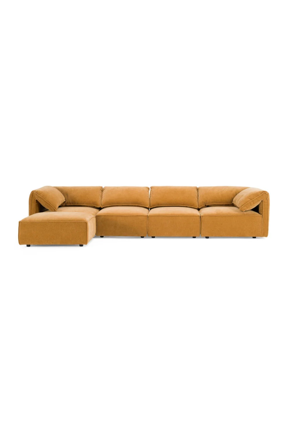 Luxury Ochre Modular Fabric Sofa Modern Italian Style for Villa