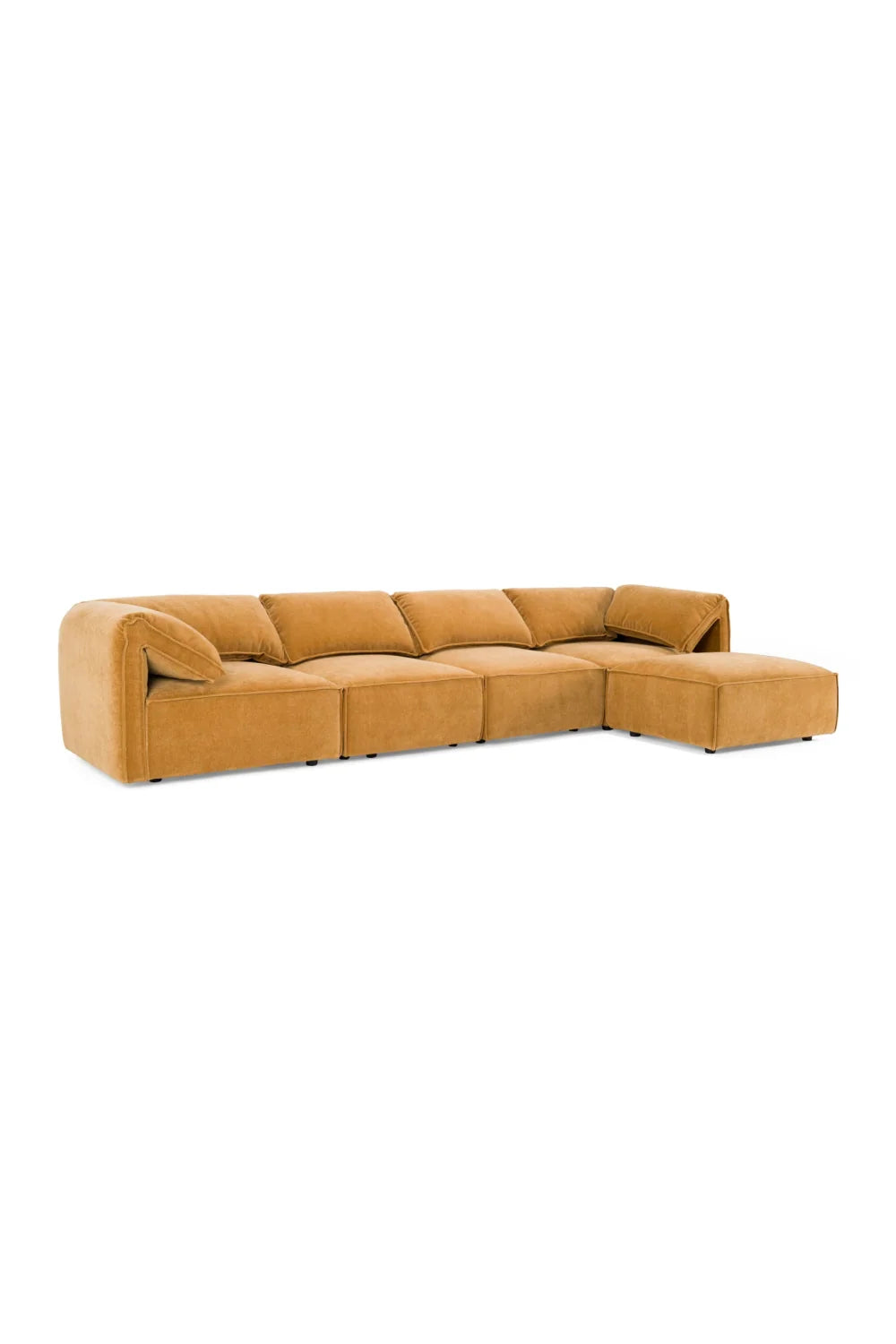 Luxury Ochre Modular Fabric Sofa Modern Italian Style for Villa