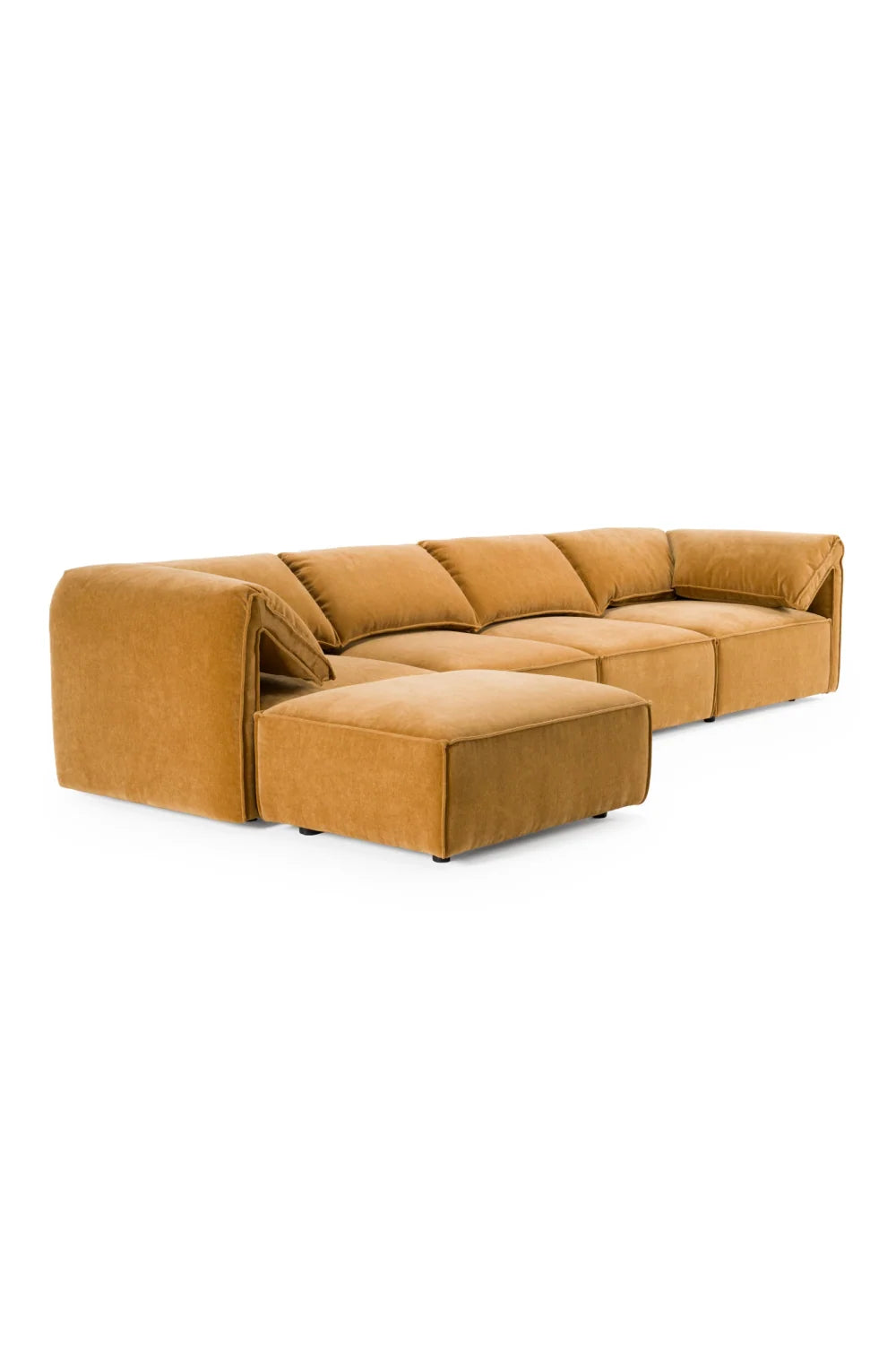 Luxury Ochre Modular Fabric Sofa Modern Italian Style for Villa
