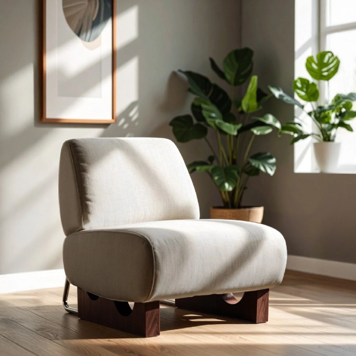 Luxury Off-White Accent Chair Modern Italian Style for Villa